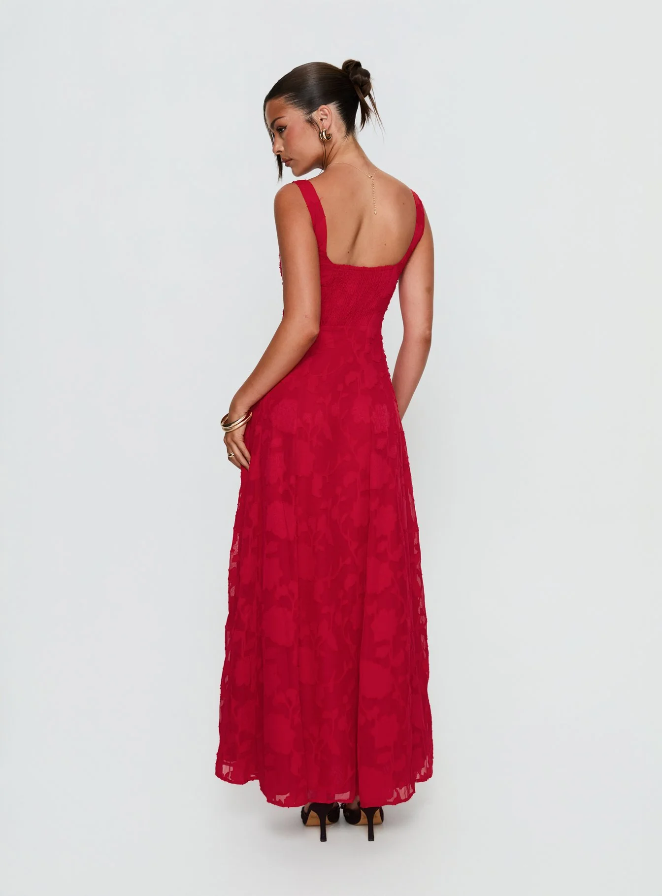 Margaux Burnout Maxi Dress Red - Image 4