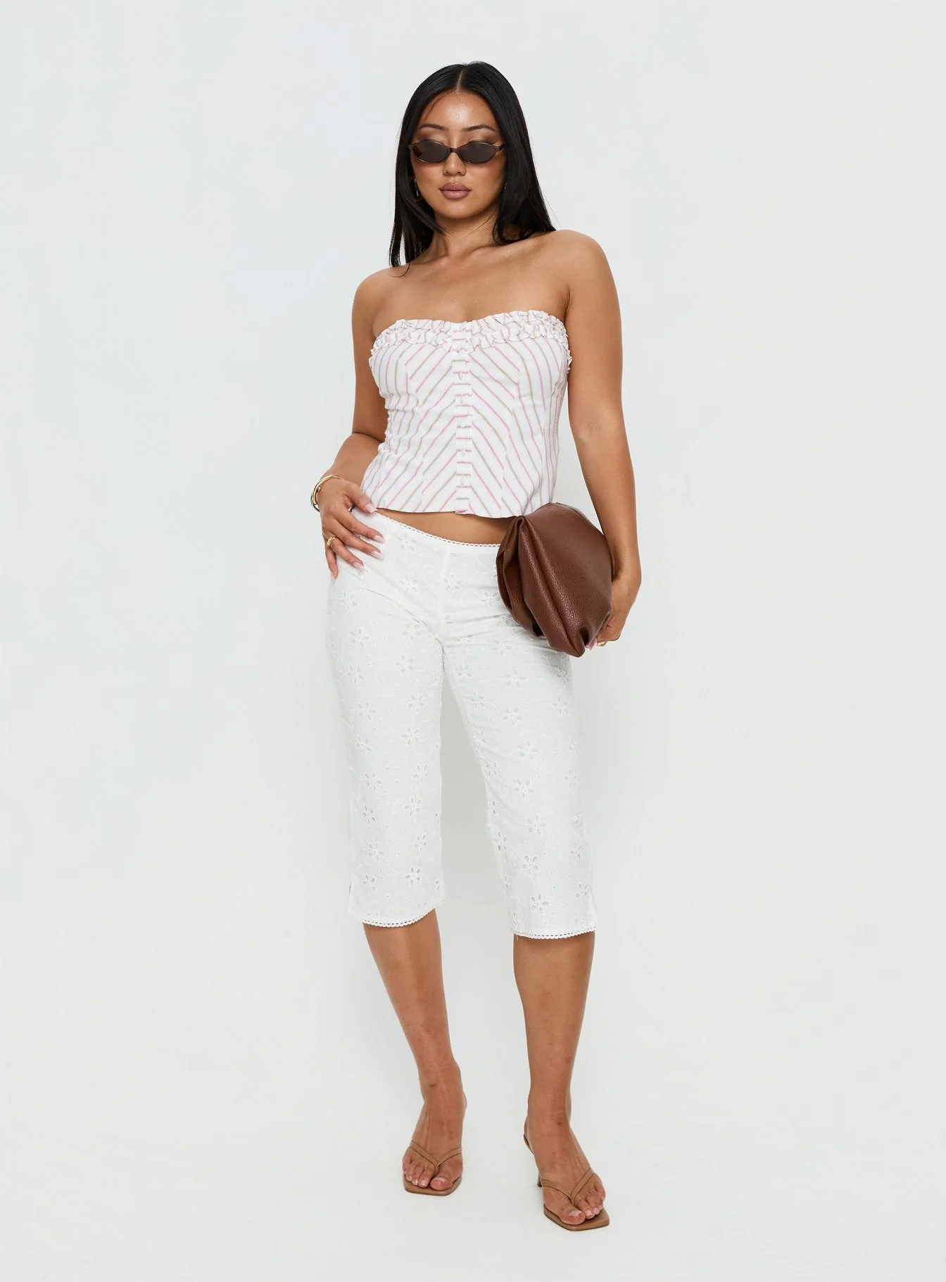 Mariele Strapless Frill Top Pink Stripe - Image 3