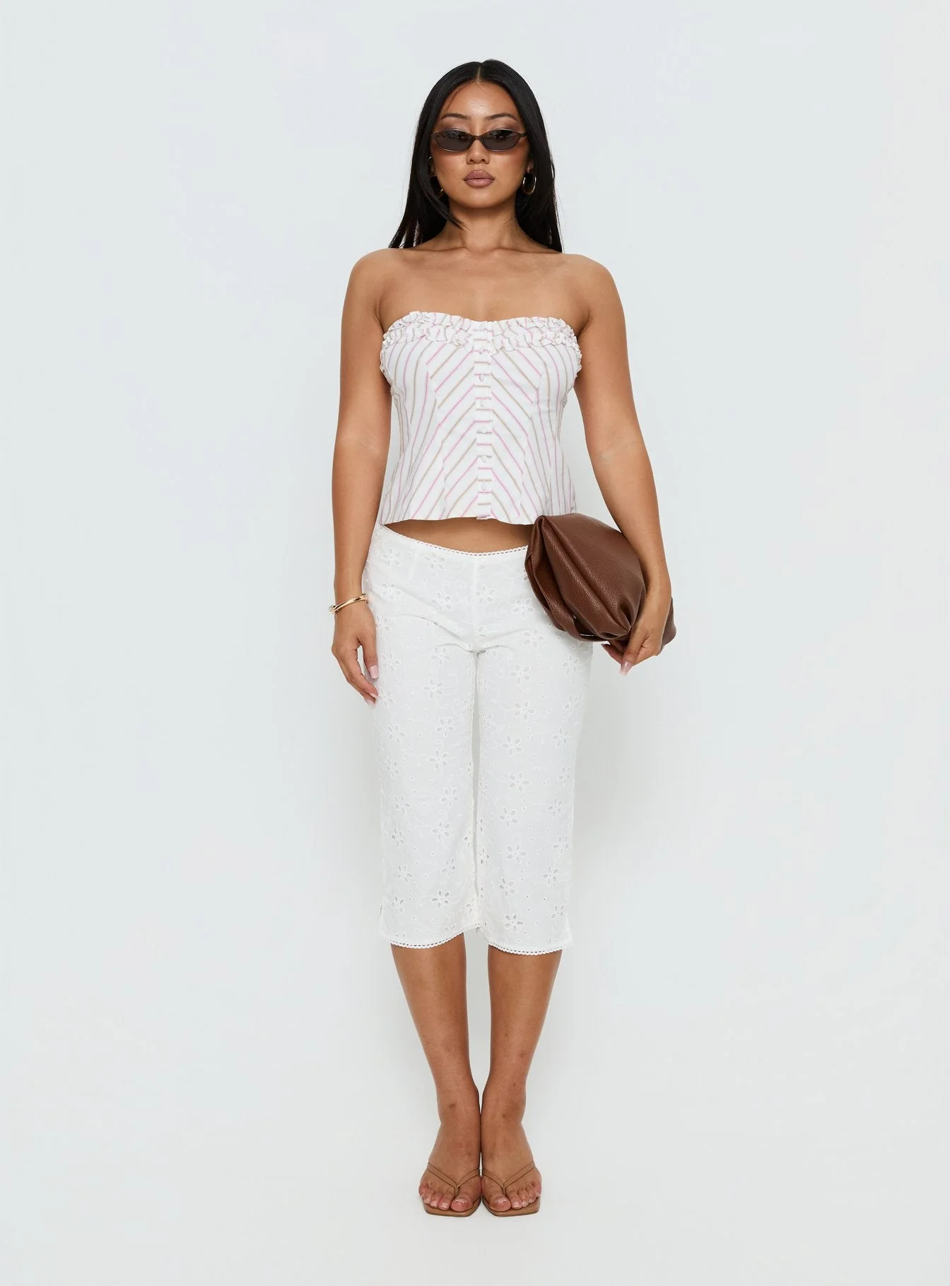 Mariele Strapless Frill Top Pink Stripe - Image 7
