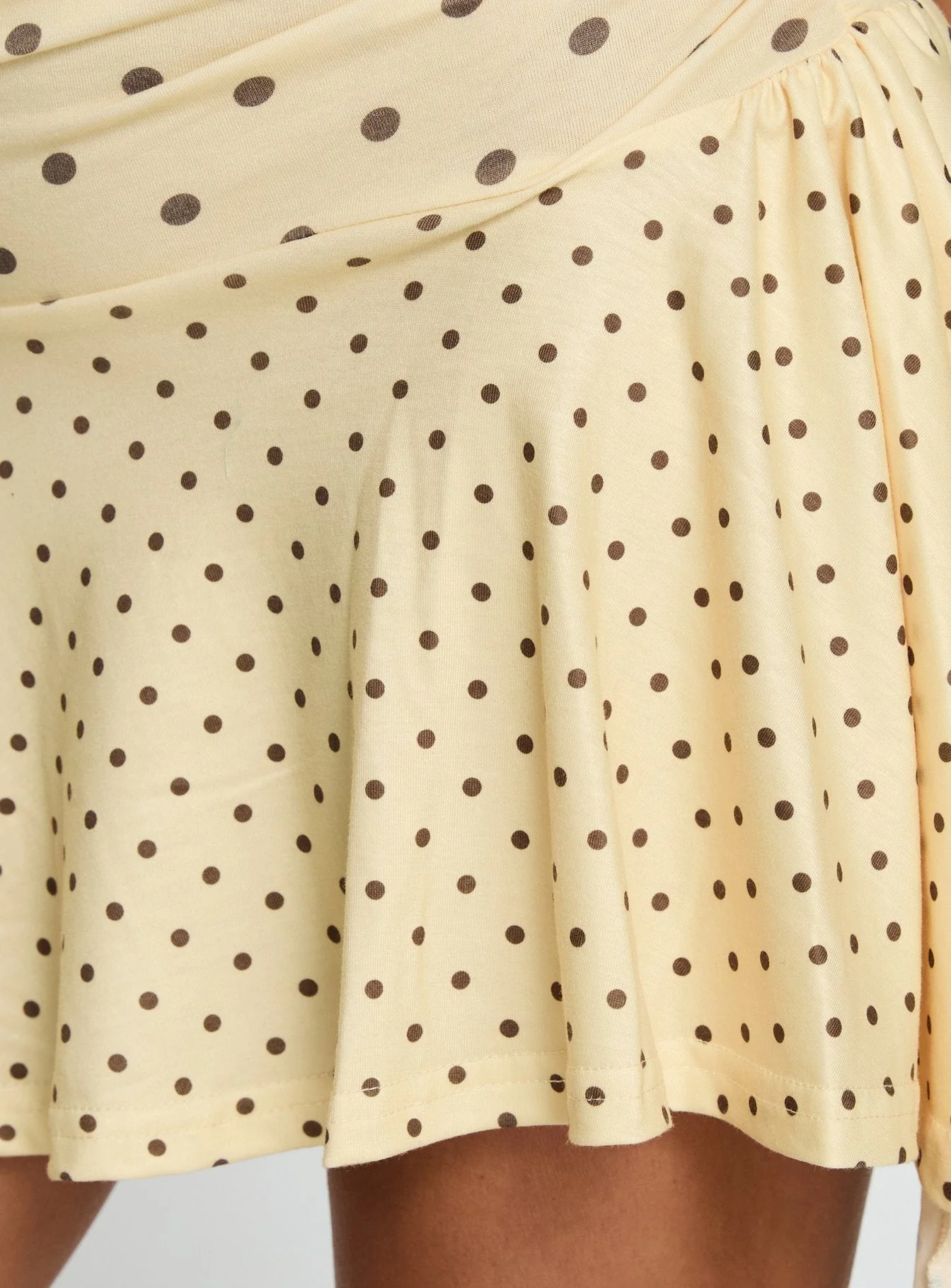 Mariellen Halter Mini Dress Yellow Polka Dot - Image 7