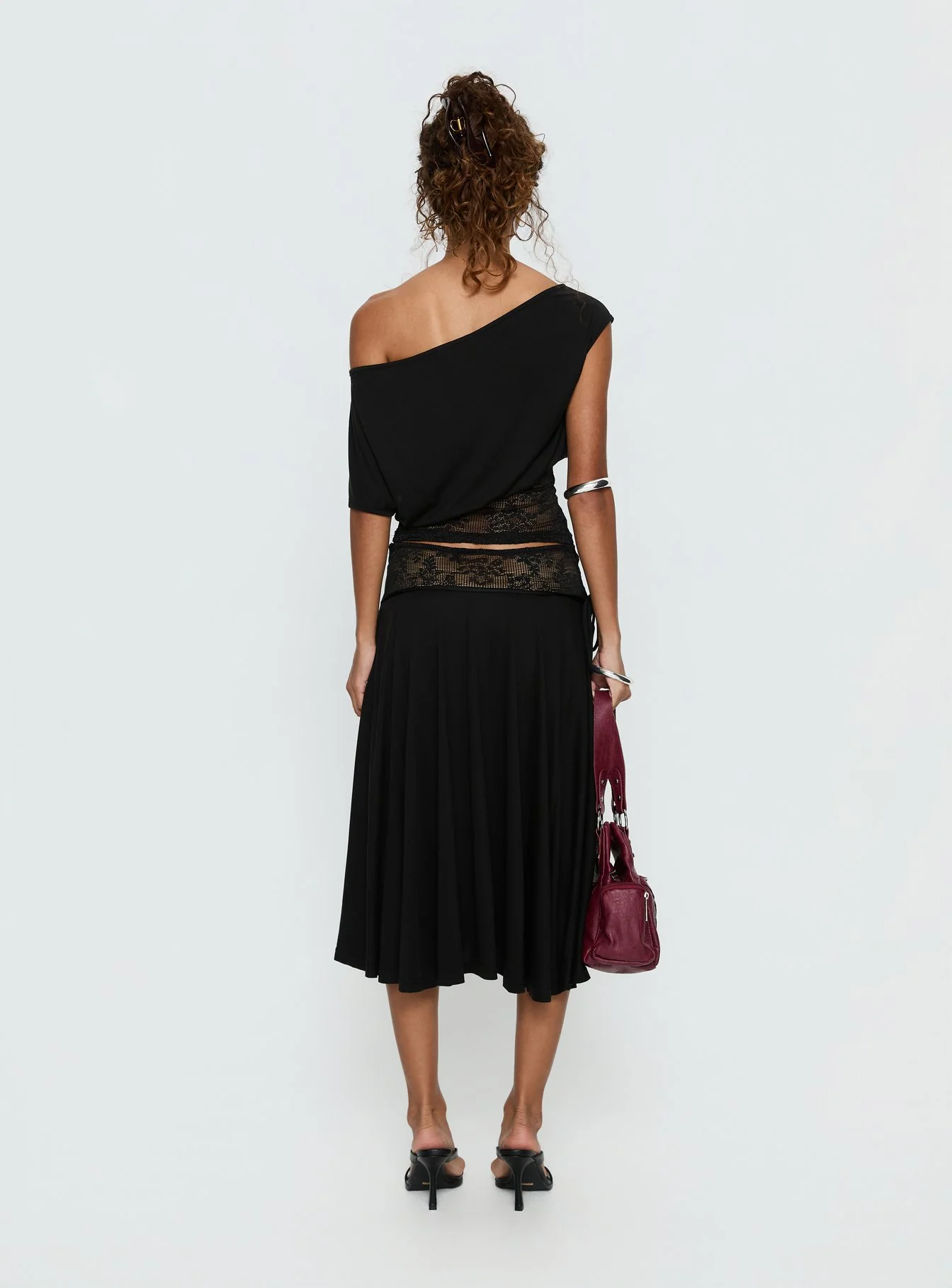 Marienna Lace Midi Skirt Black - Image 5