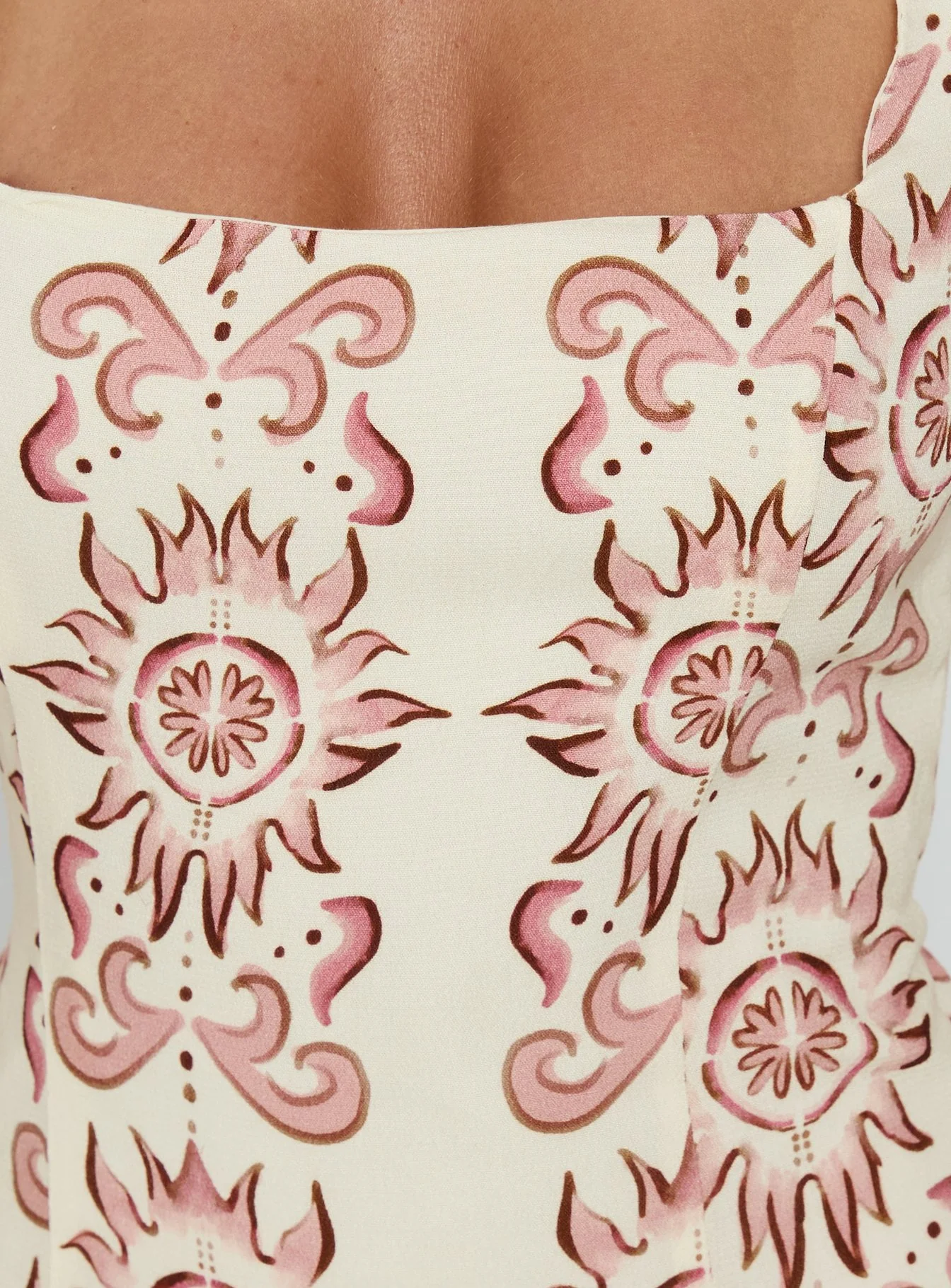 Maris Mini Dress Cream / Pink Petite - Image 6