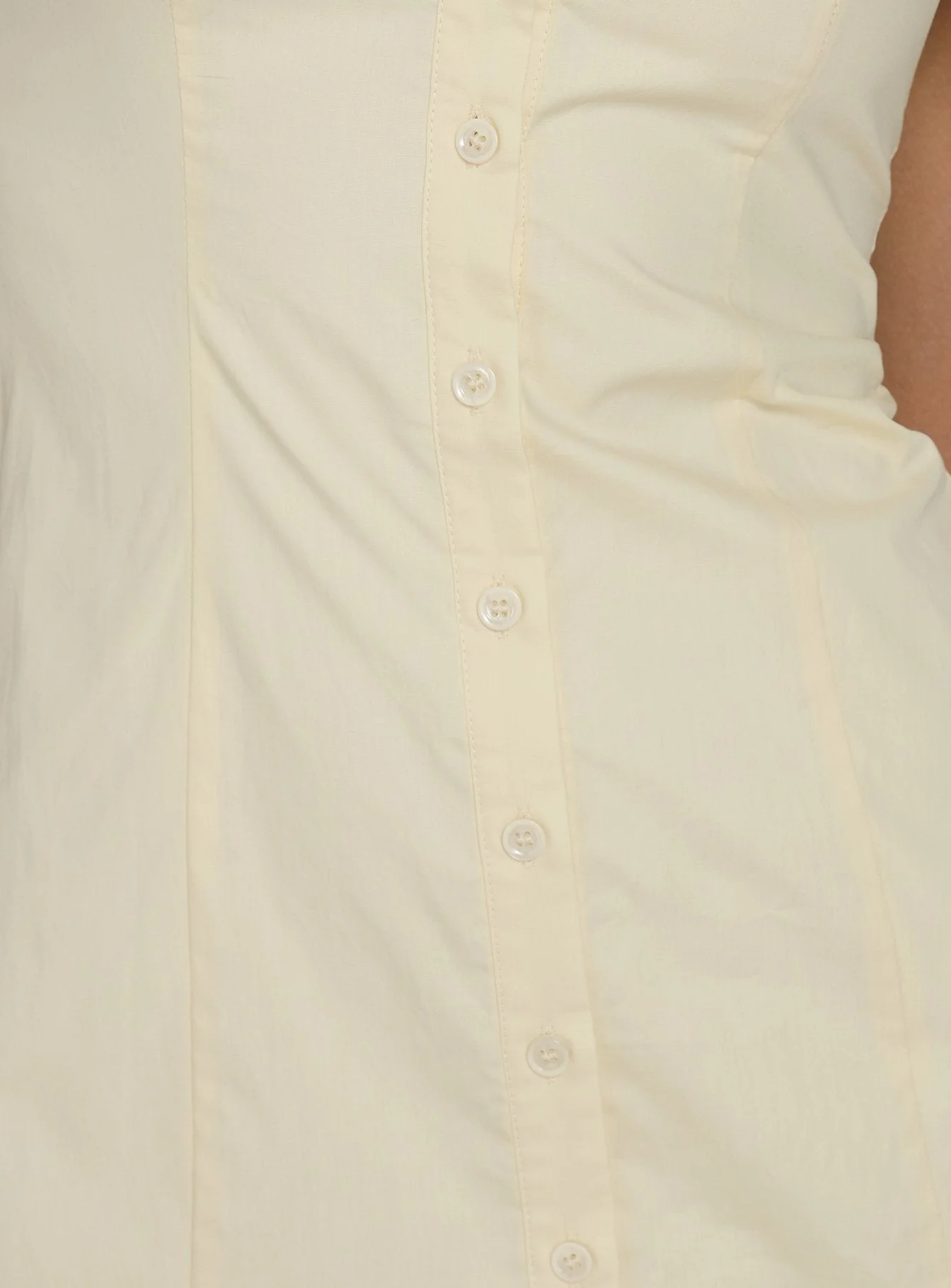 Marisella Button Down Mini Dress Butter Yellow - Image 6