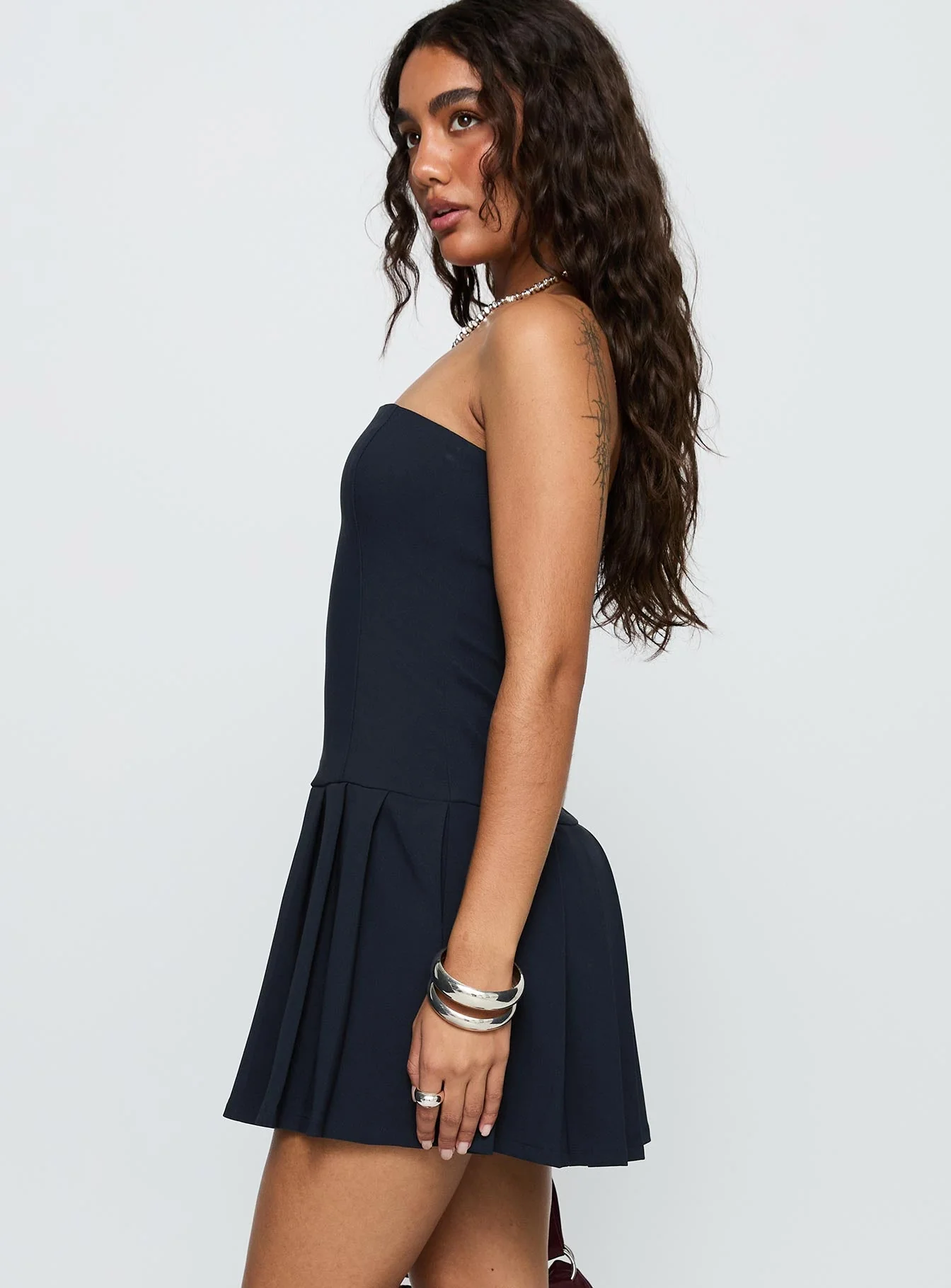 Mark My Words Strapless Playsuit Blue - Image 4