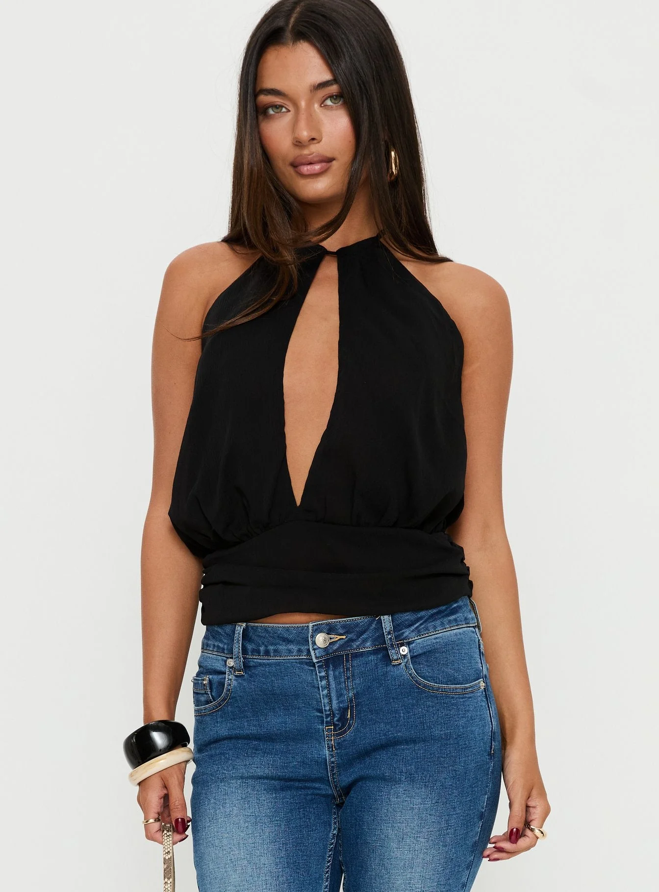 Marolyn Keyhole Top Black - Image 2