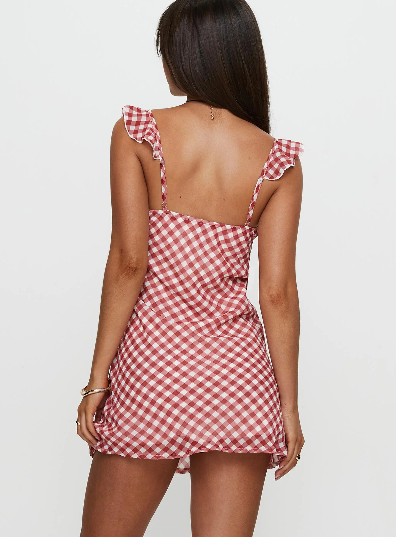 Marseilla Mini Dress Red Check - Image 4