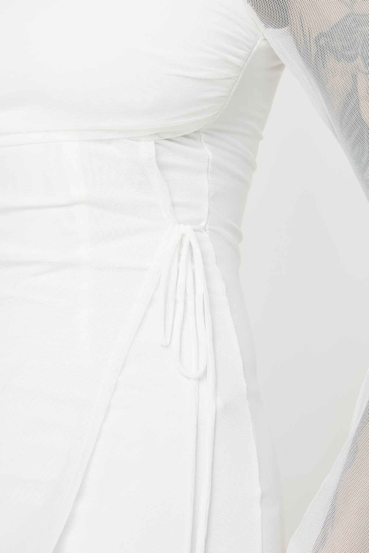 Martinez Long Sleeve Mini Dress White - Image 6