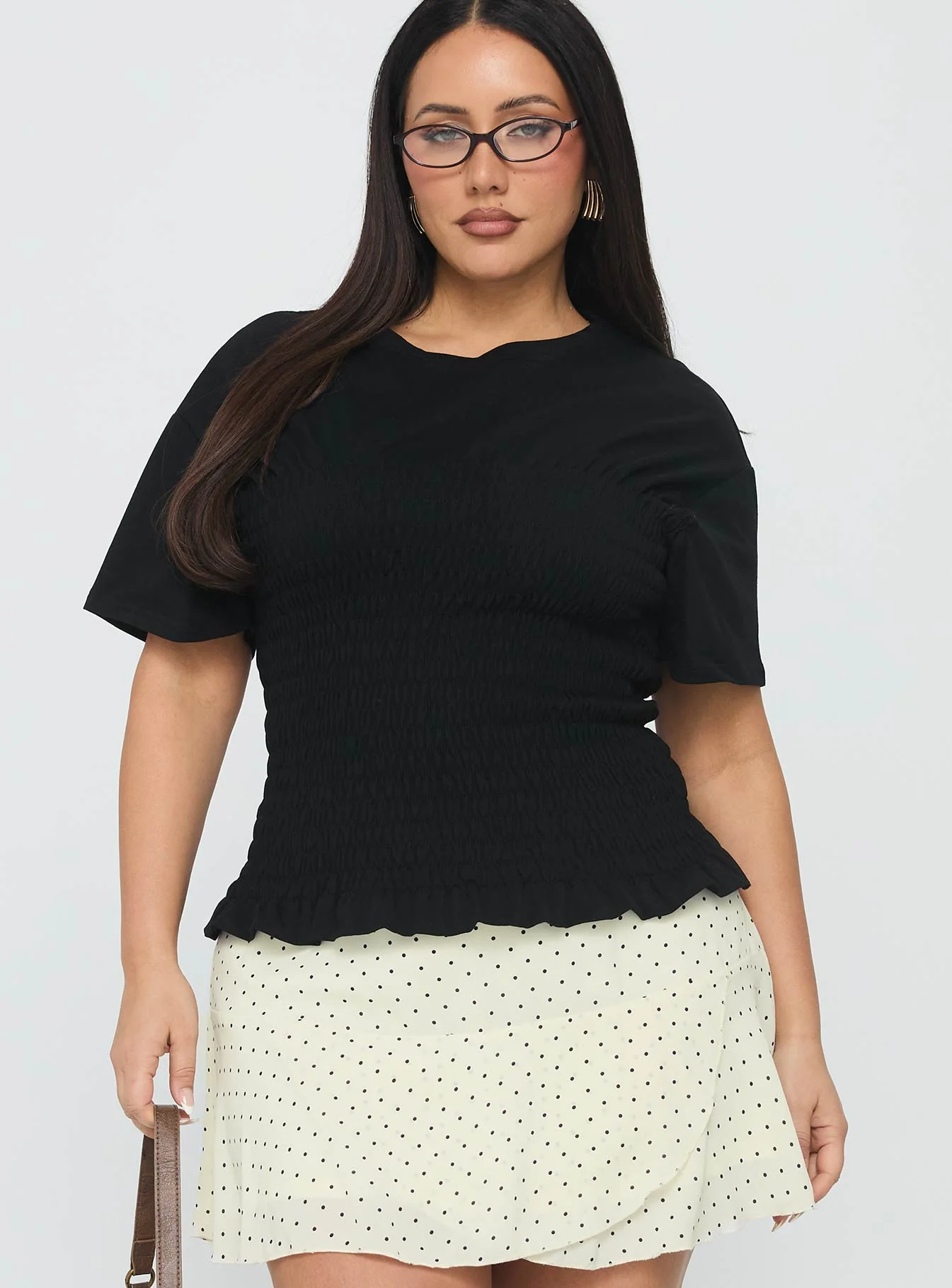 Maybe Tomorrow Ruched Top Black Curve - Image 2