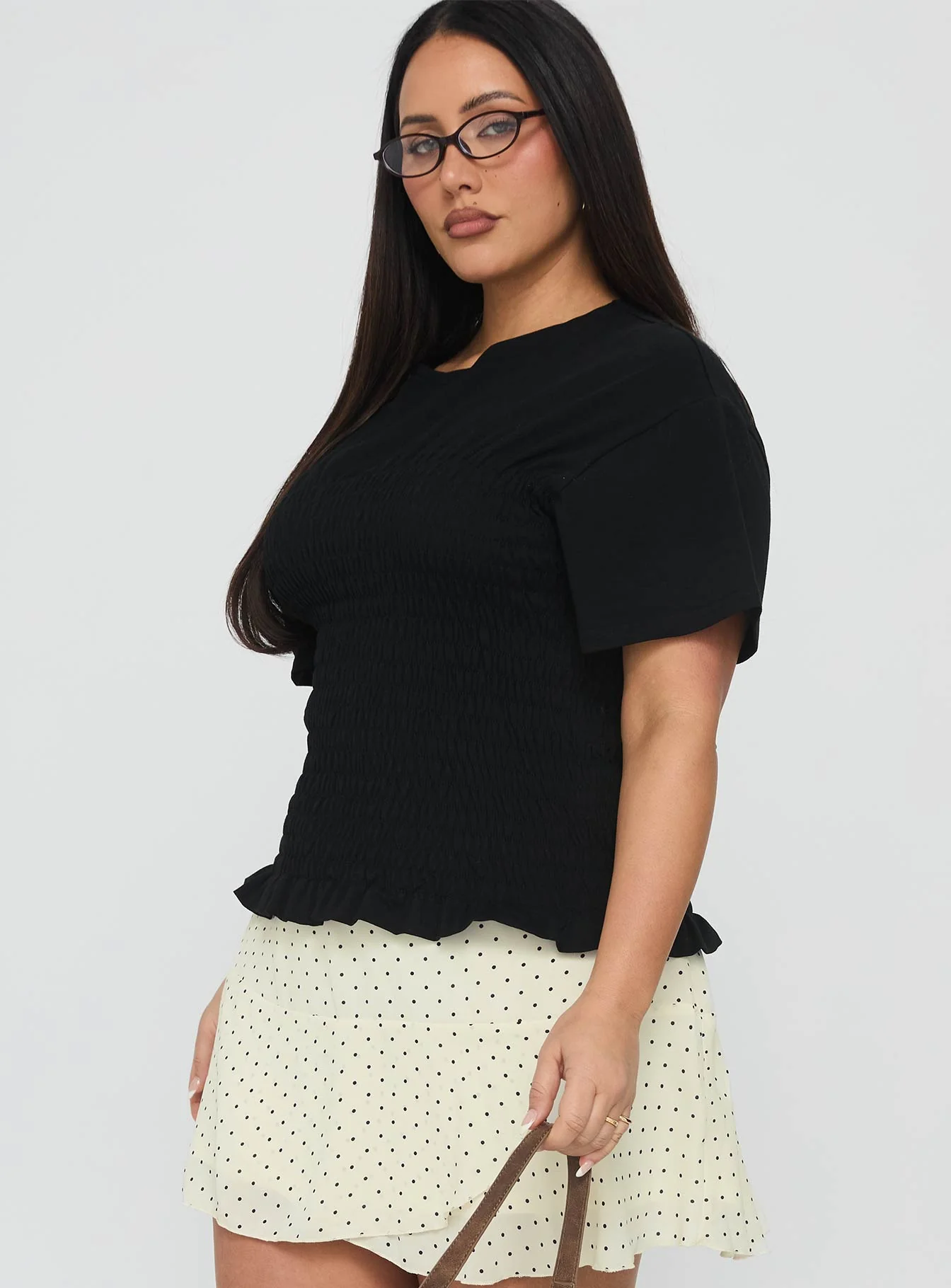 Maybe Tomorrow Ruched Top Black Curve - Image 4