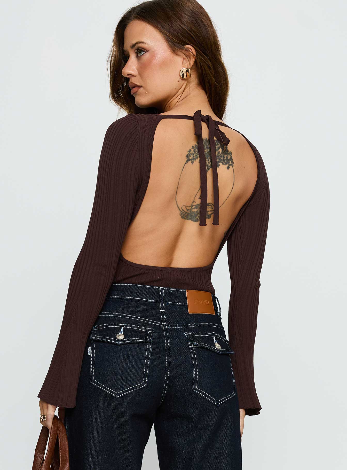 Mayok Long Sleeve Bodysuit Brown - Image 4