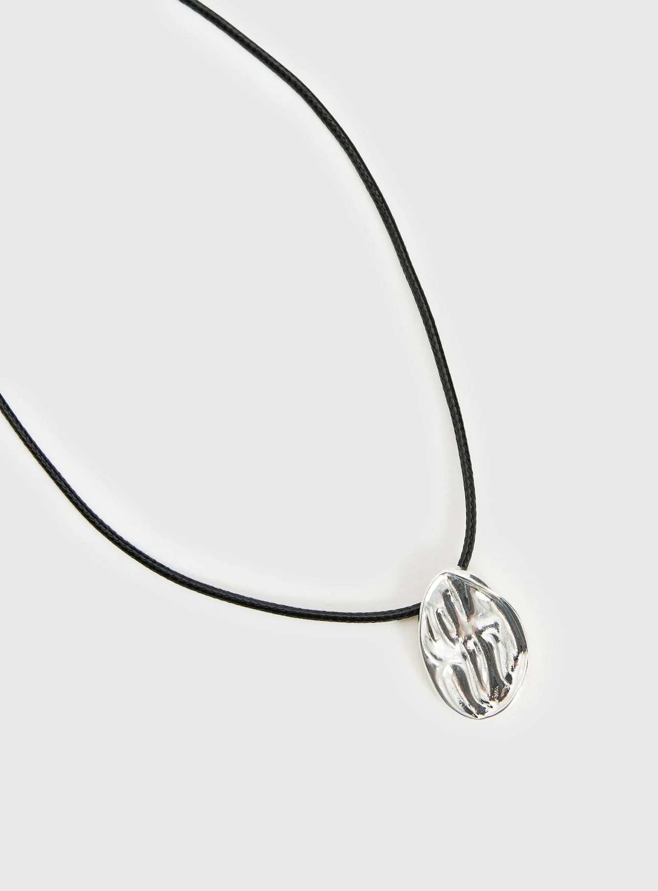 Mayve Cord Necklace Silver - Image 3