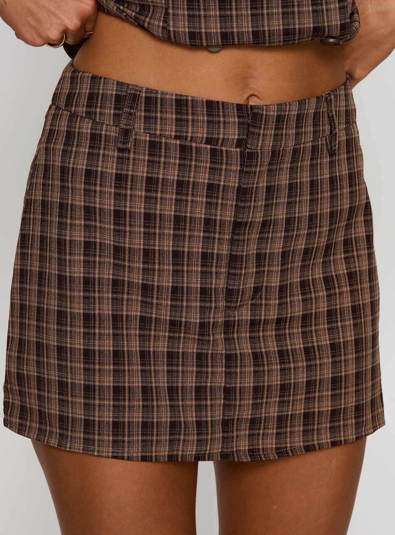 Meggan Mini Skirt Chocolate Check - Image 5