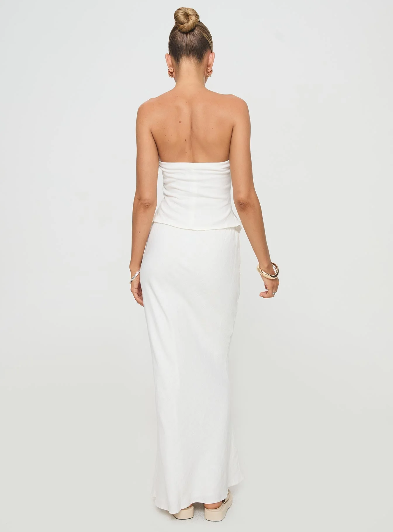 Mercer Linen Blend Maxi Skirt White - Image 5