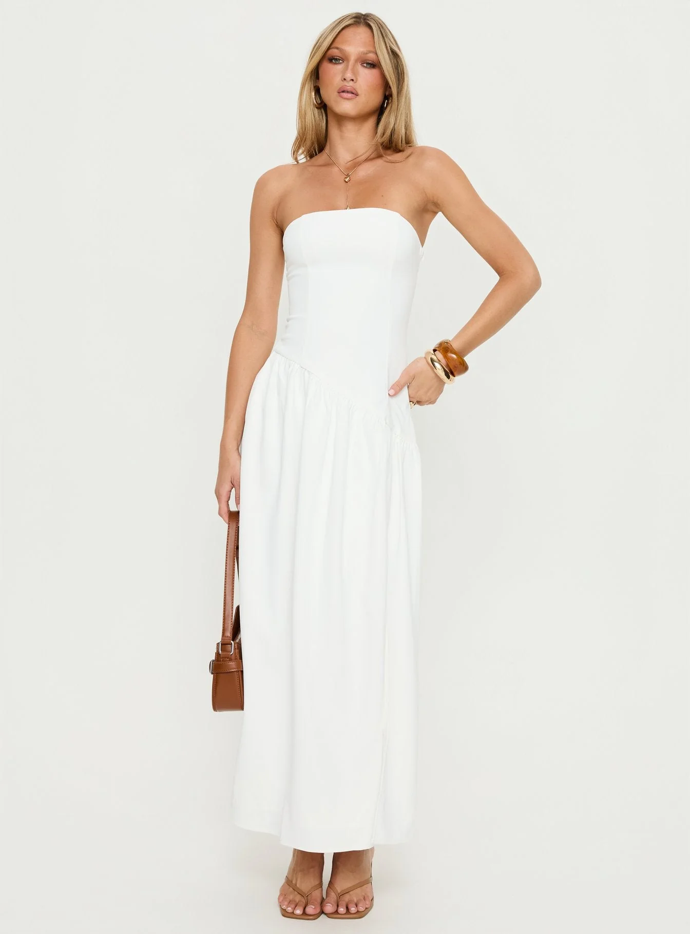 Meredithe Strapless Maxi Dress White - Image 2