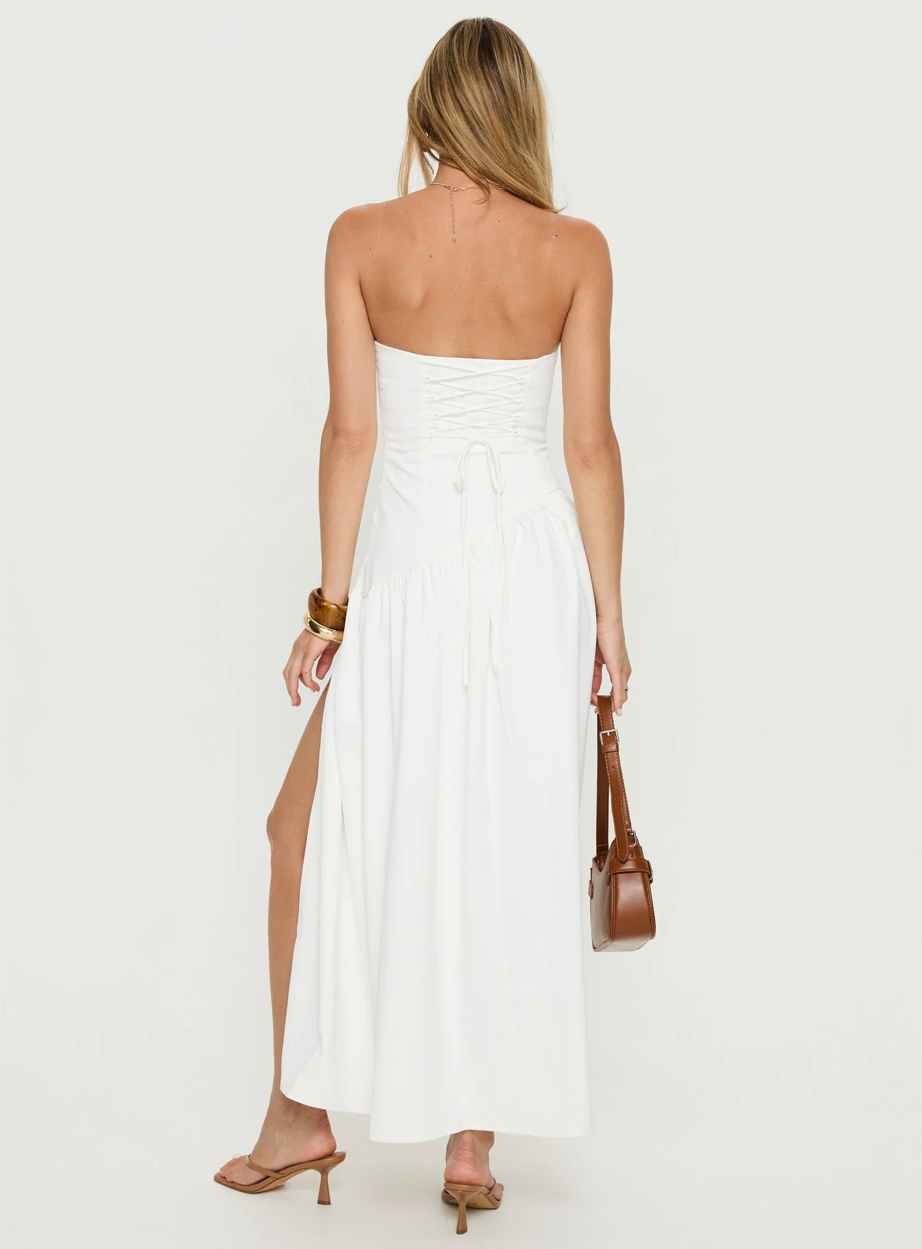 Meredithe Strapless Maxi Dress White - Image 5