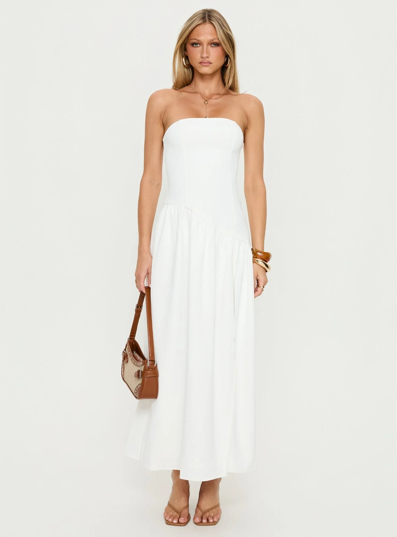 Meredithe Strapless Maxi Dress White - Image 7