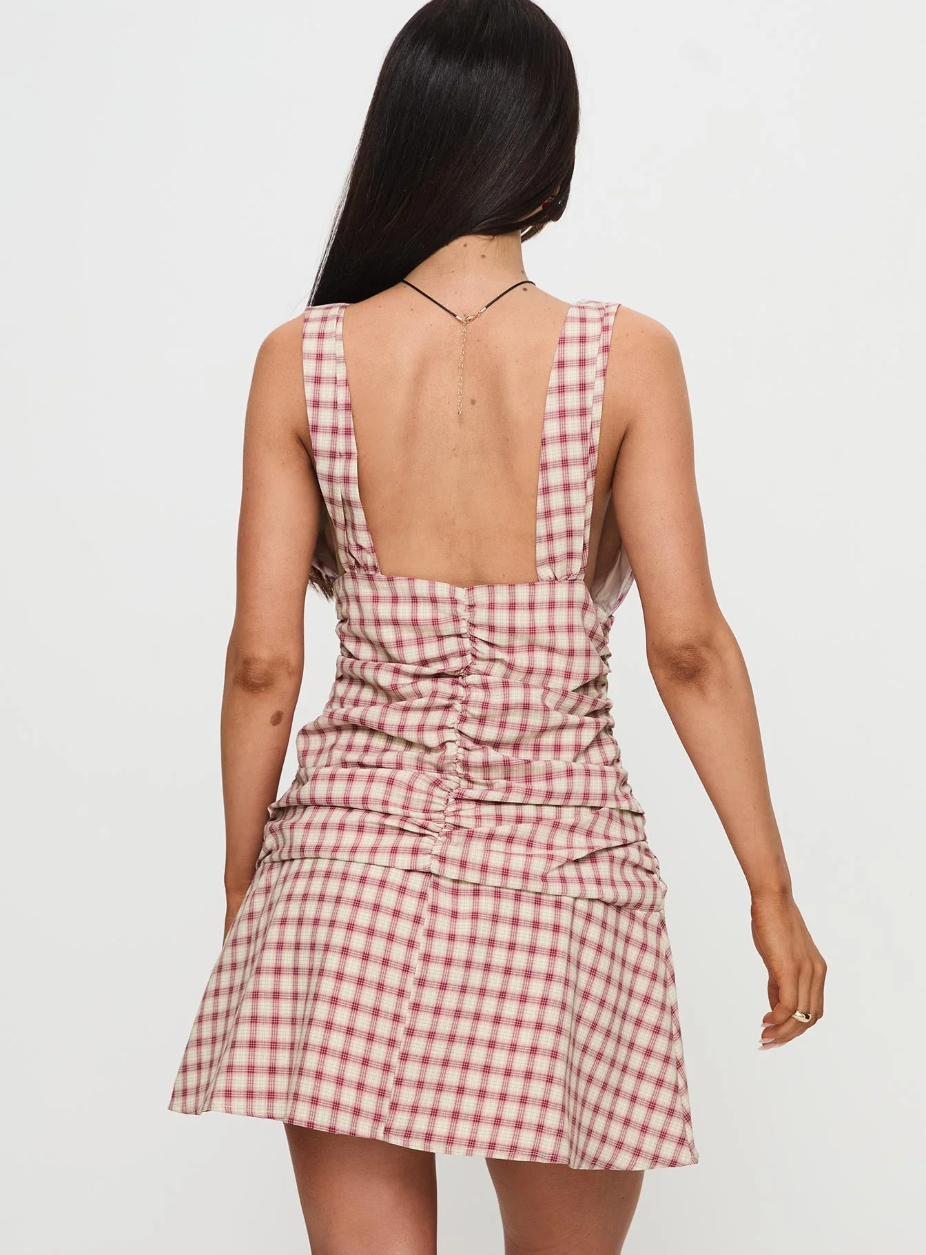 Midwest Mini Dress Red Check - Image 5