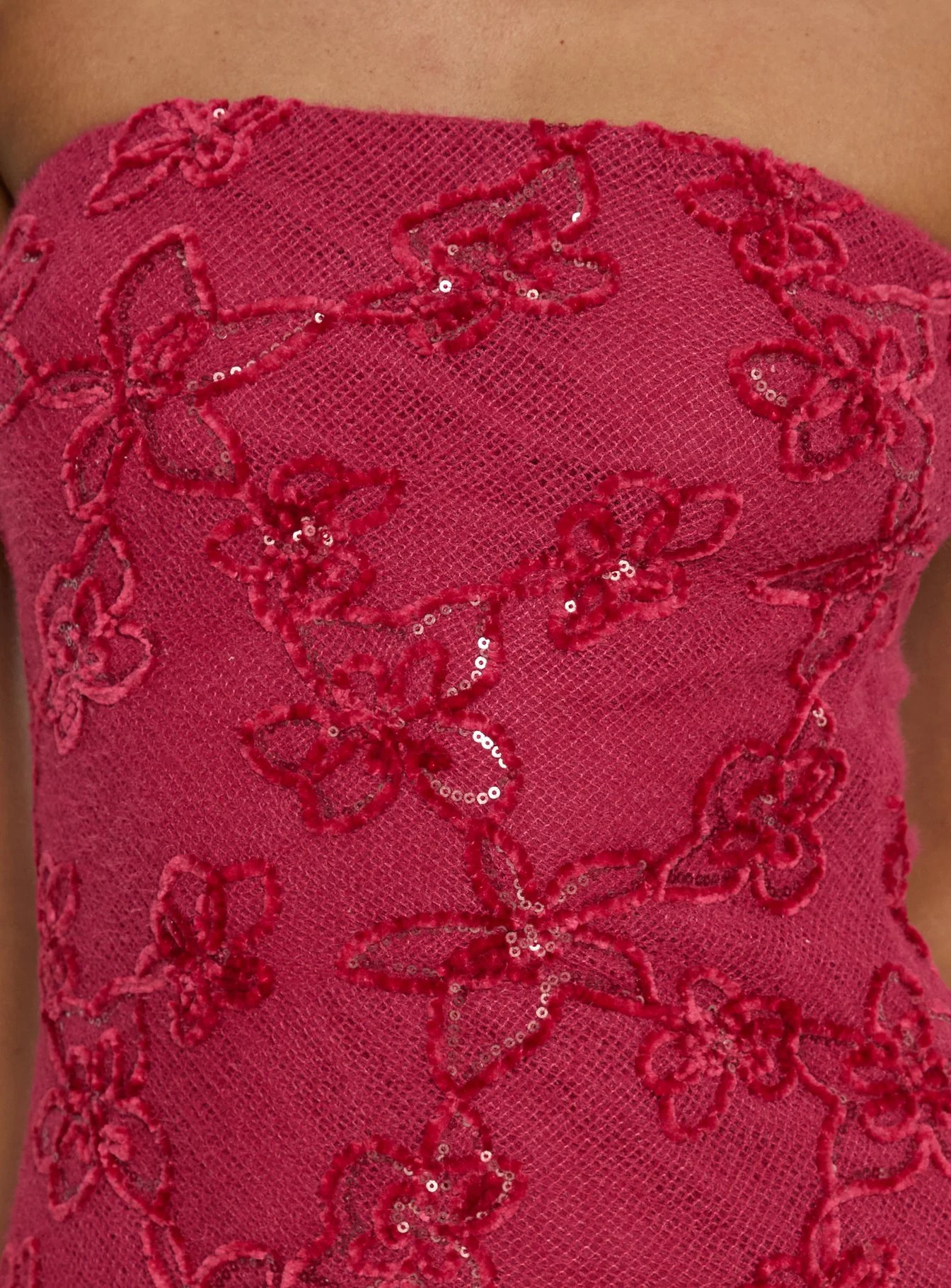 Mimosie Strapless Mini Dress Burgundy - Image 6