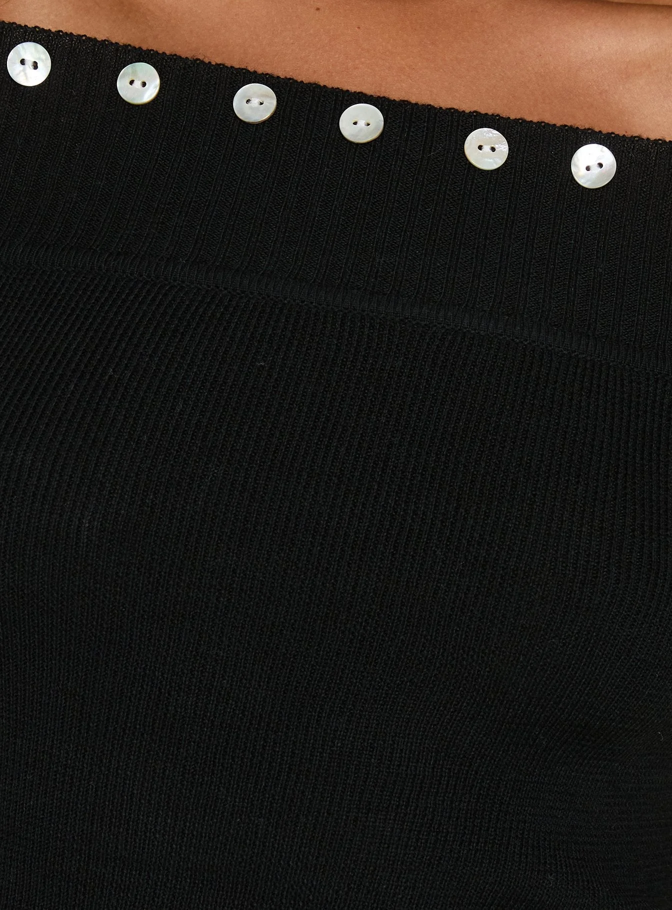 Miralys Off Shoulder Long Sleeve Knit Top Black - Image 5