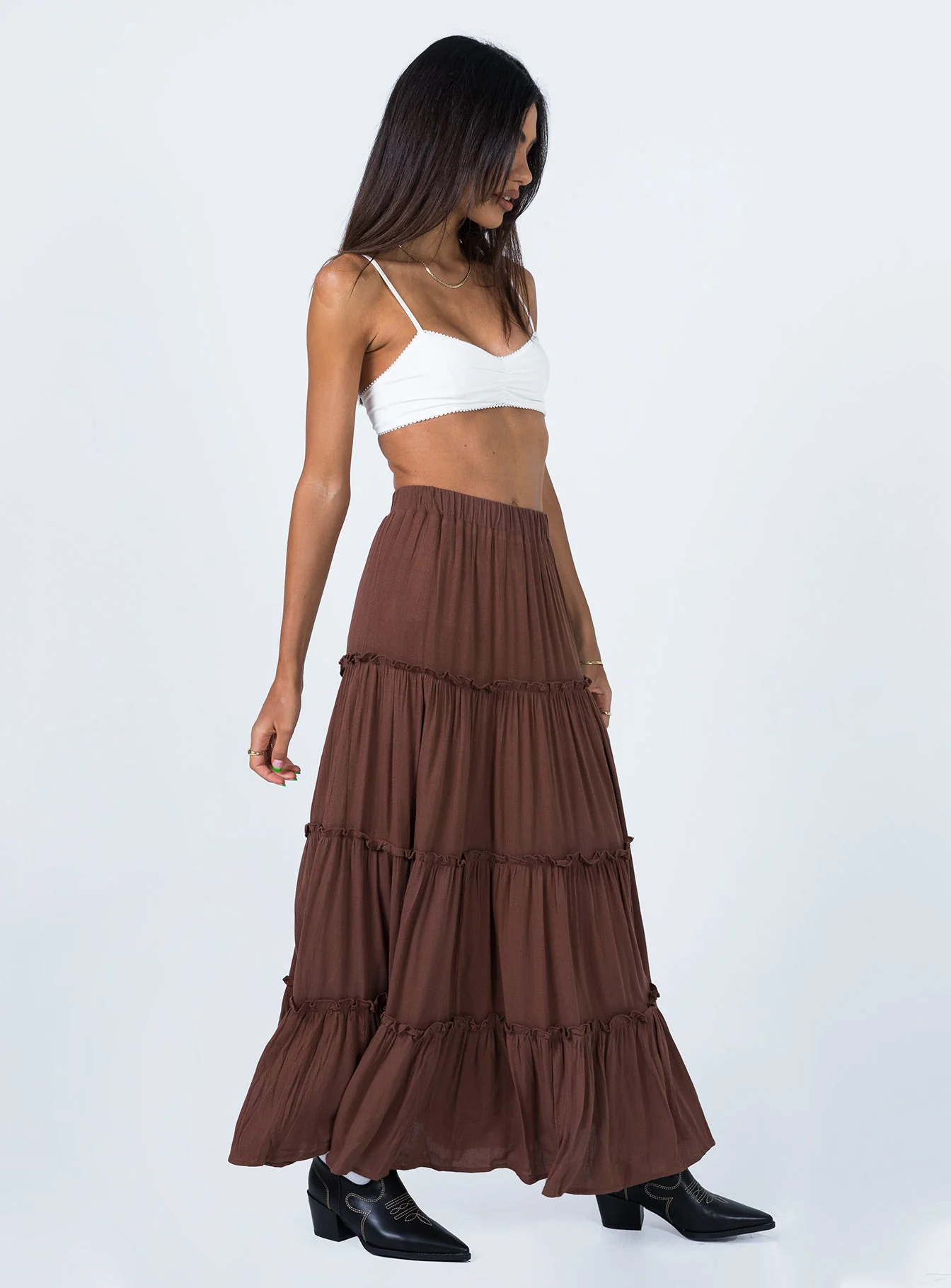 Miriah Maxi Skirt Brown - Image 4