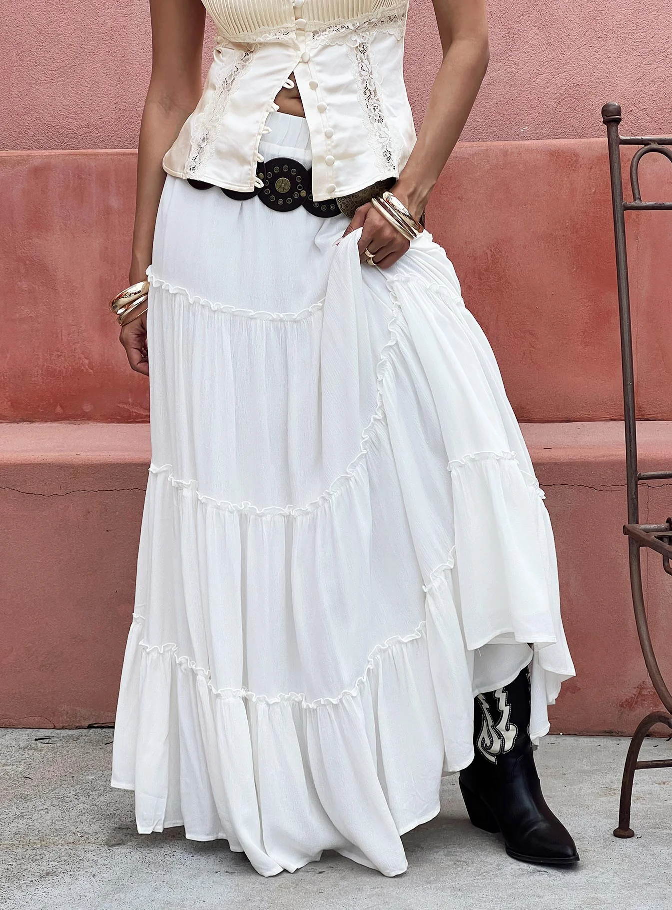 Miriah Maxi Skirt White - Image 12