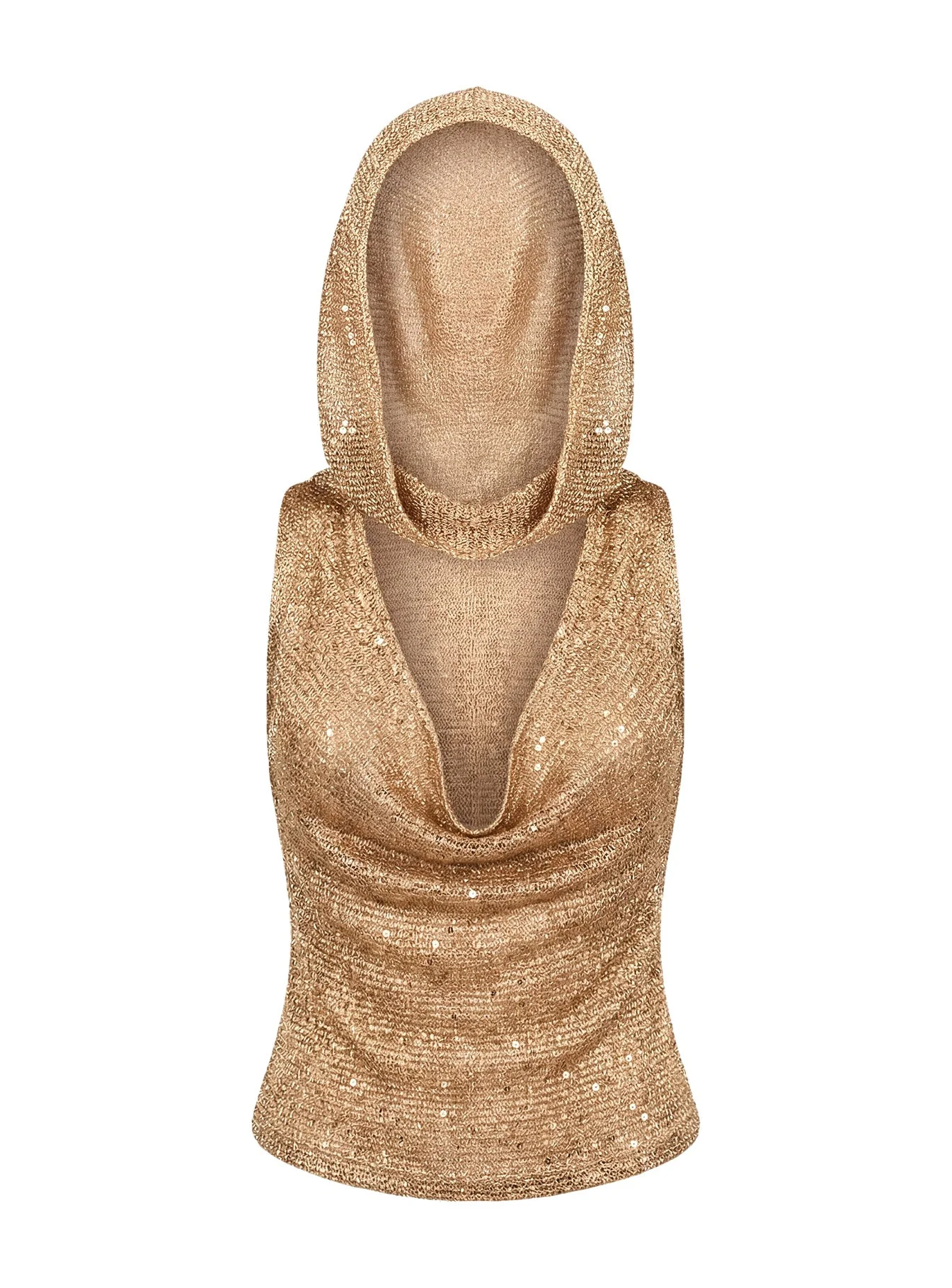 Mistori Sequin Hooded Top Gold - Image 10