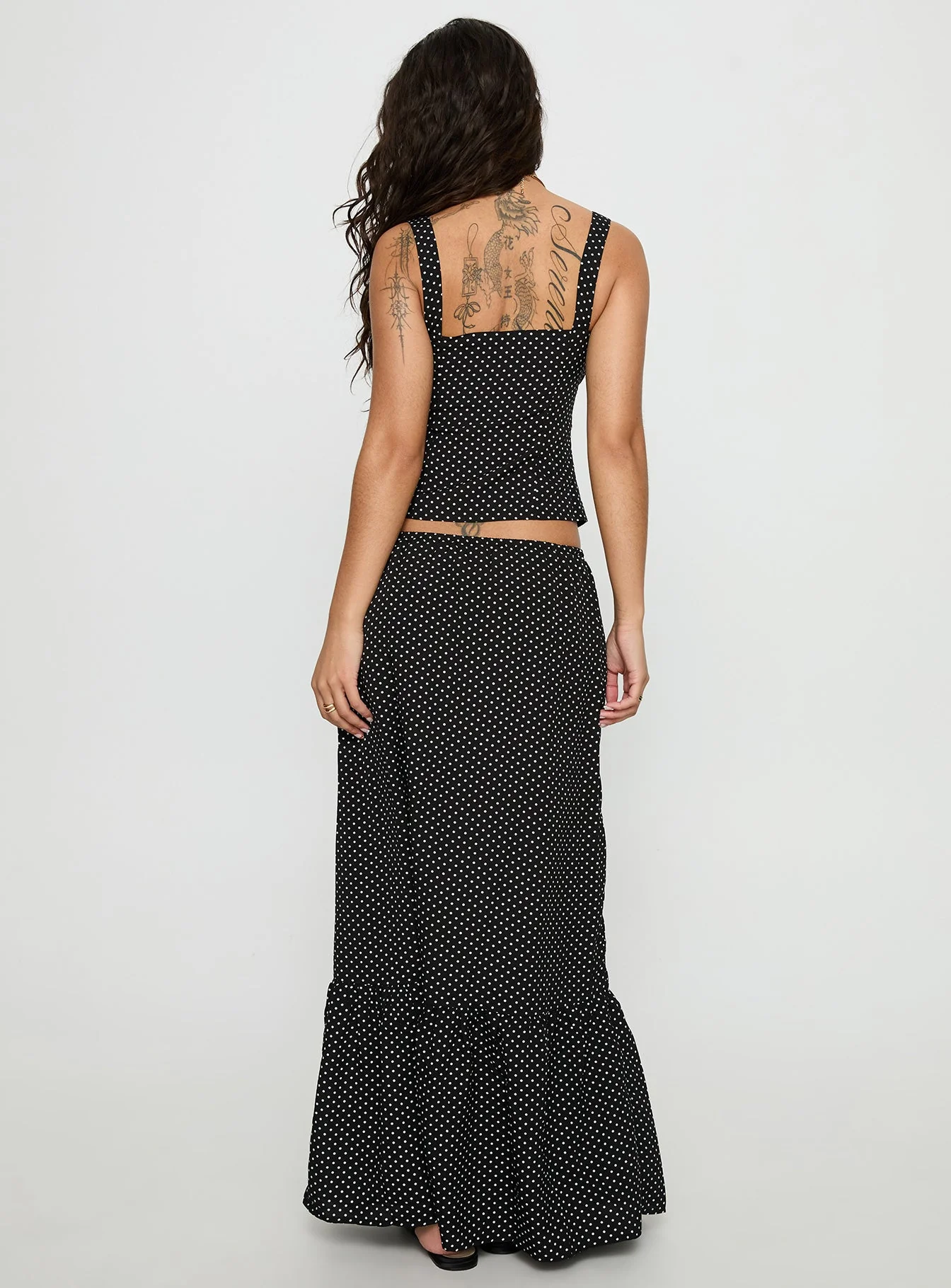 Modern Girl Maxi Skirt Black / Polka Dot - Image 5