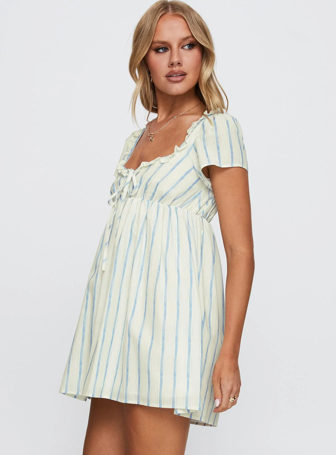 Monsterrat Mini Dress Blue Stripe - Image 4
