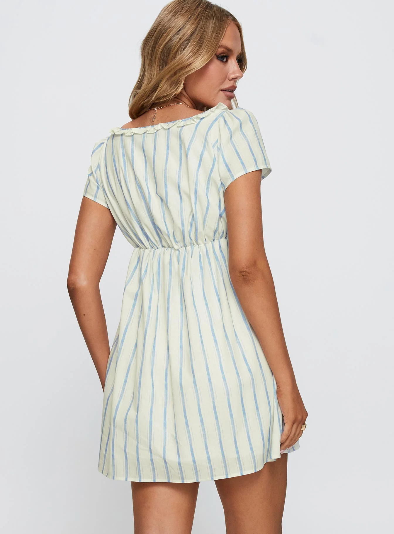 Monsterrat Mini Dress Blue Stripe - Image 5
