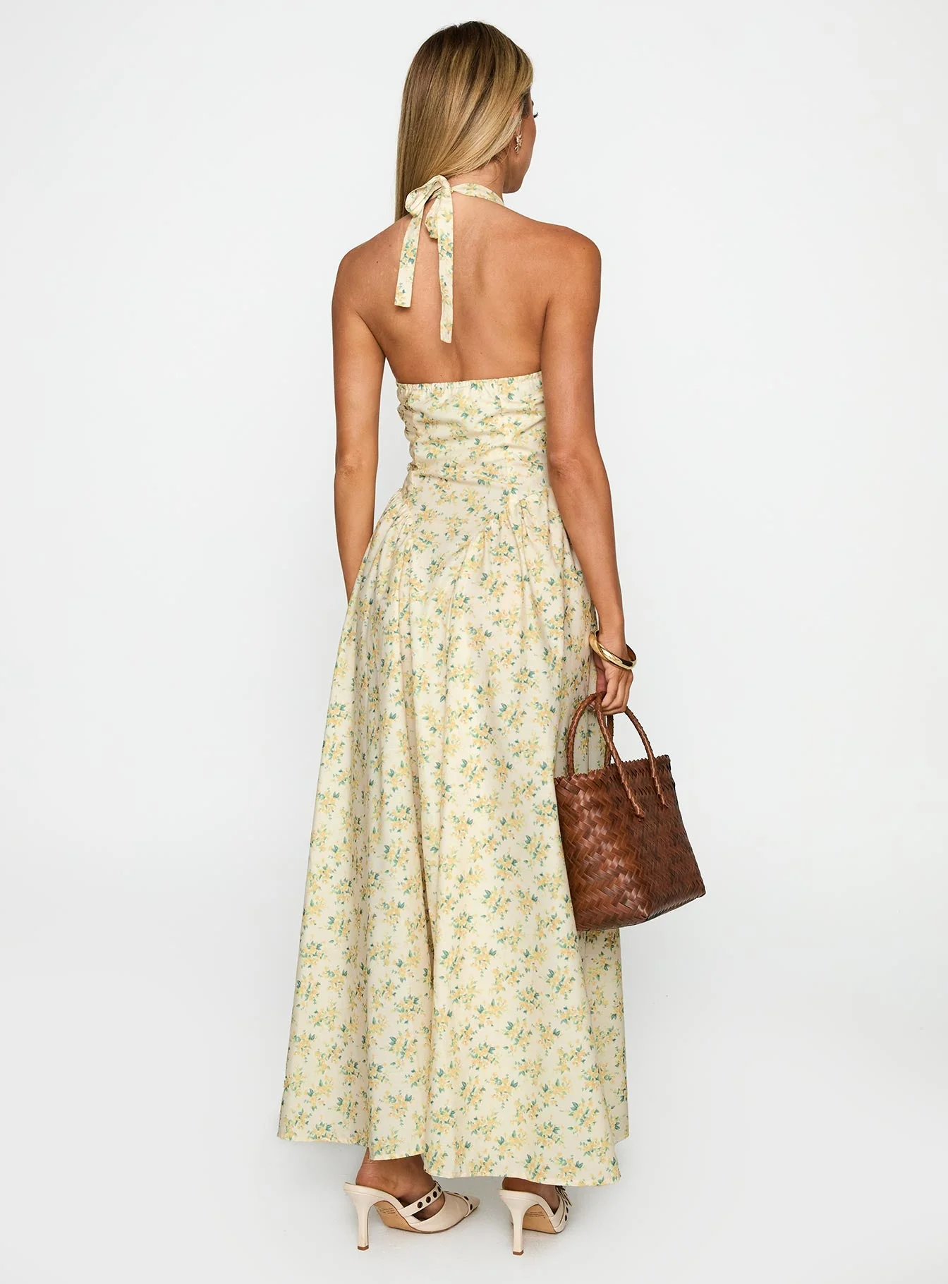 Monte Carlo Halter Maxi Dress Yellow - Image 5