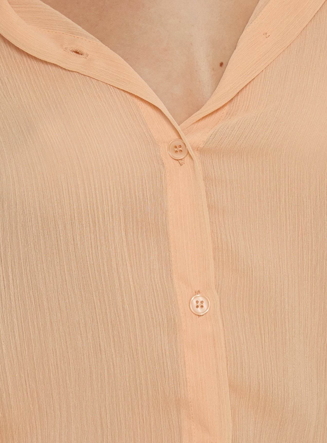Moonrising Long Sleeve Sheer Blouson Mini Dress Soft Orange - Image 6
