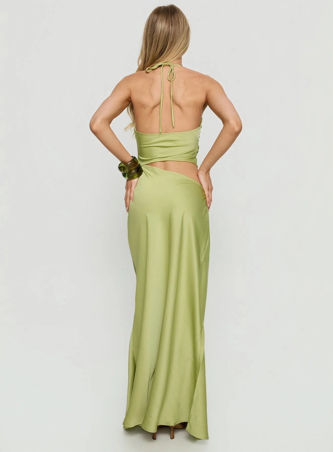 Morissa Halter Cut Out Maxi Dress Green - Image 5