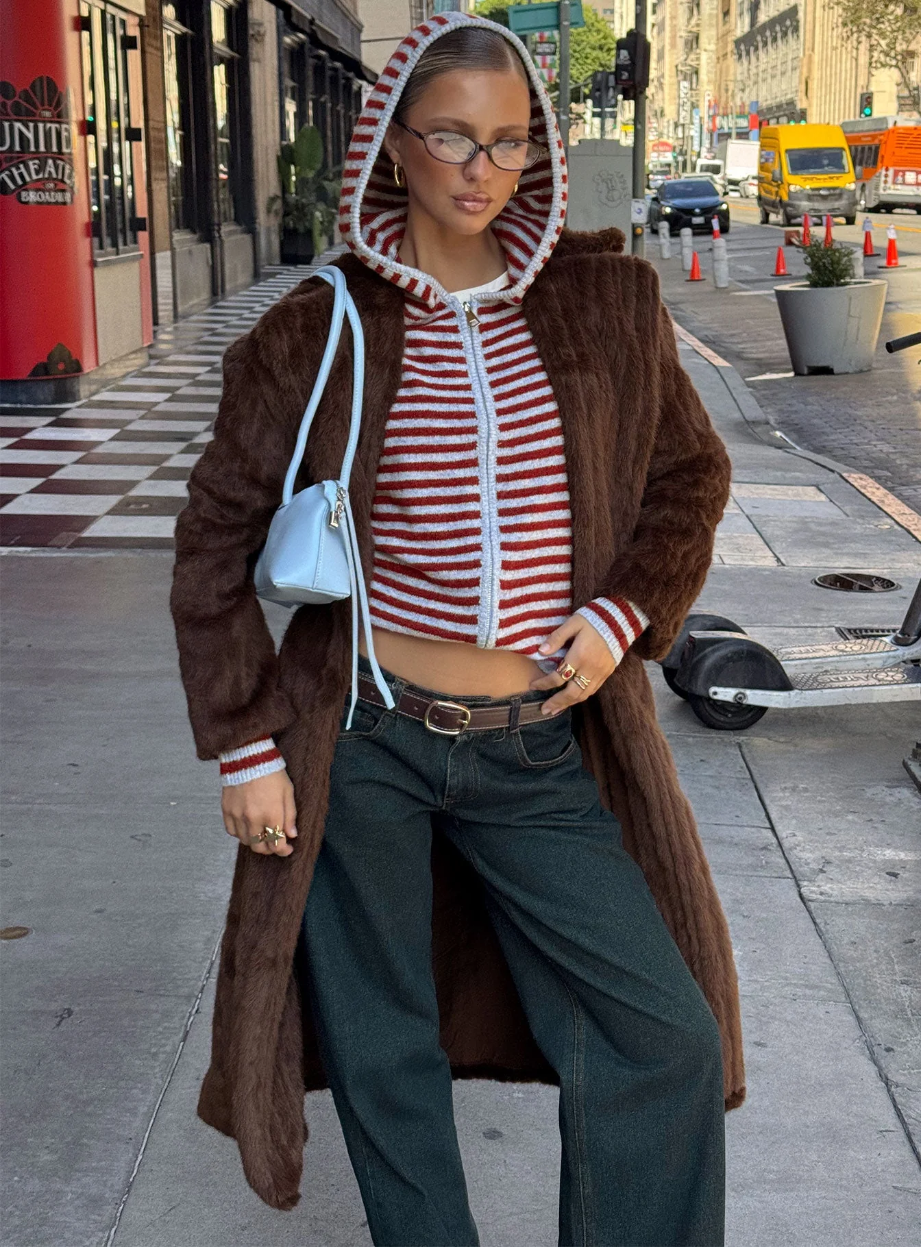 Moss Faux Fur Coat Chocolate - Image 11