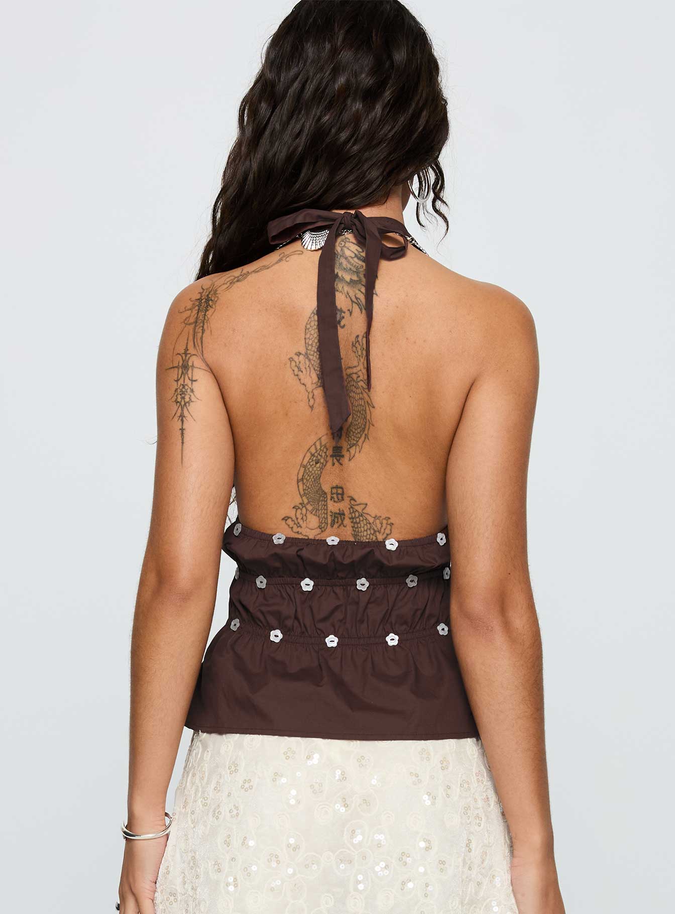 Movies End Halter Top Brown - Image 5
