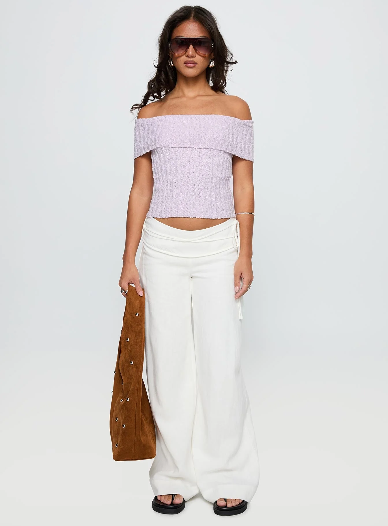 Murmur Off Shoulder Top Lilac - Image 7