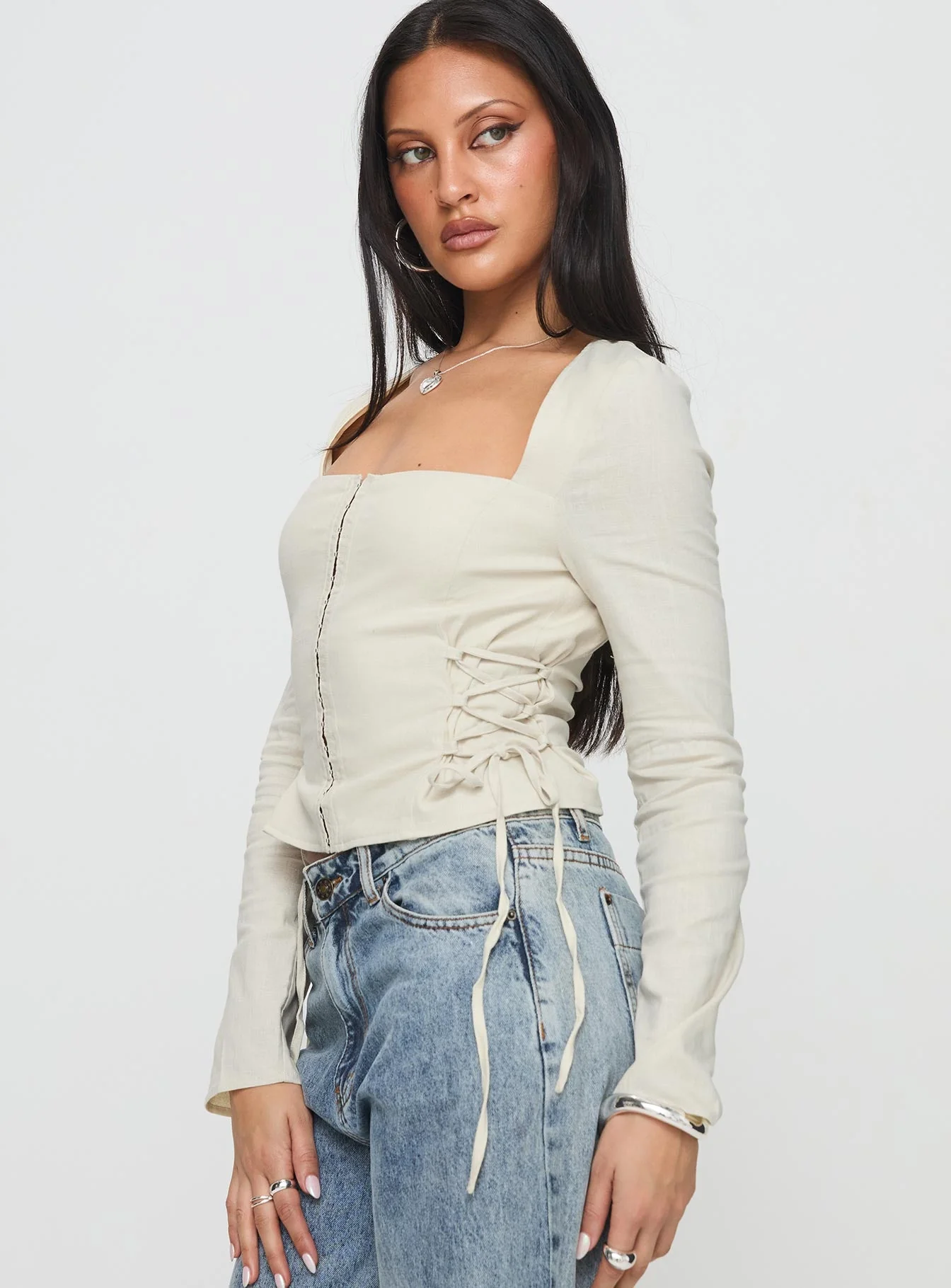 Myrin Long Sleeve Top Cream - Image 4
