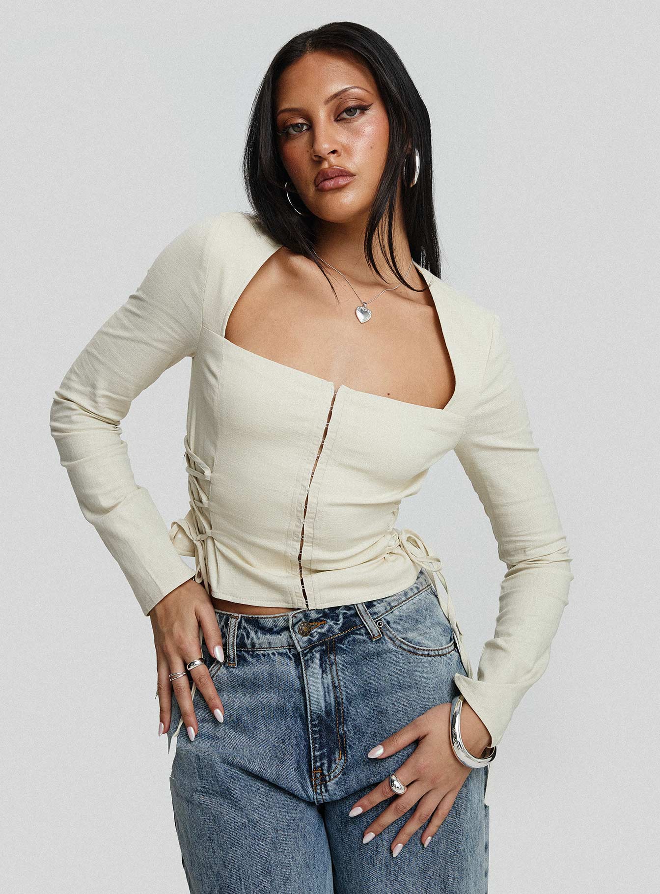 Myrin Long Sleeve Top Cream - Image 8