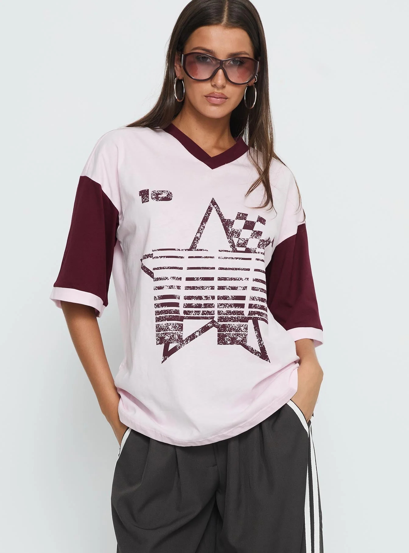 Nachell Short Sleeve Moto Top Pink - Image 2