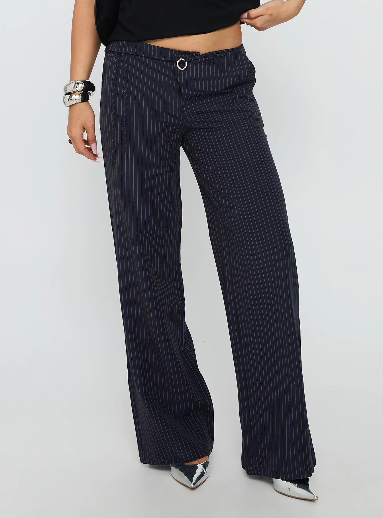 Nanami Tie Side Pant Navy Pinstripe - Image 2