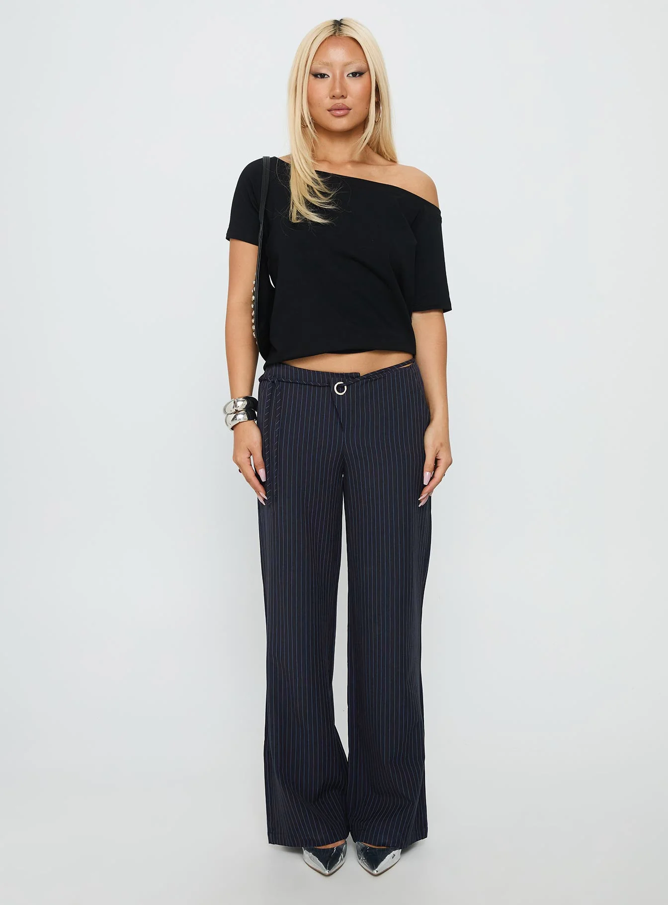 Nanami Tie Side Pant Navy Pinstripe - Image 7