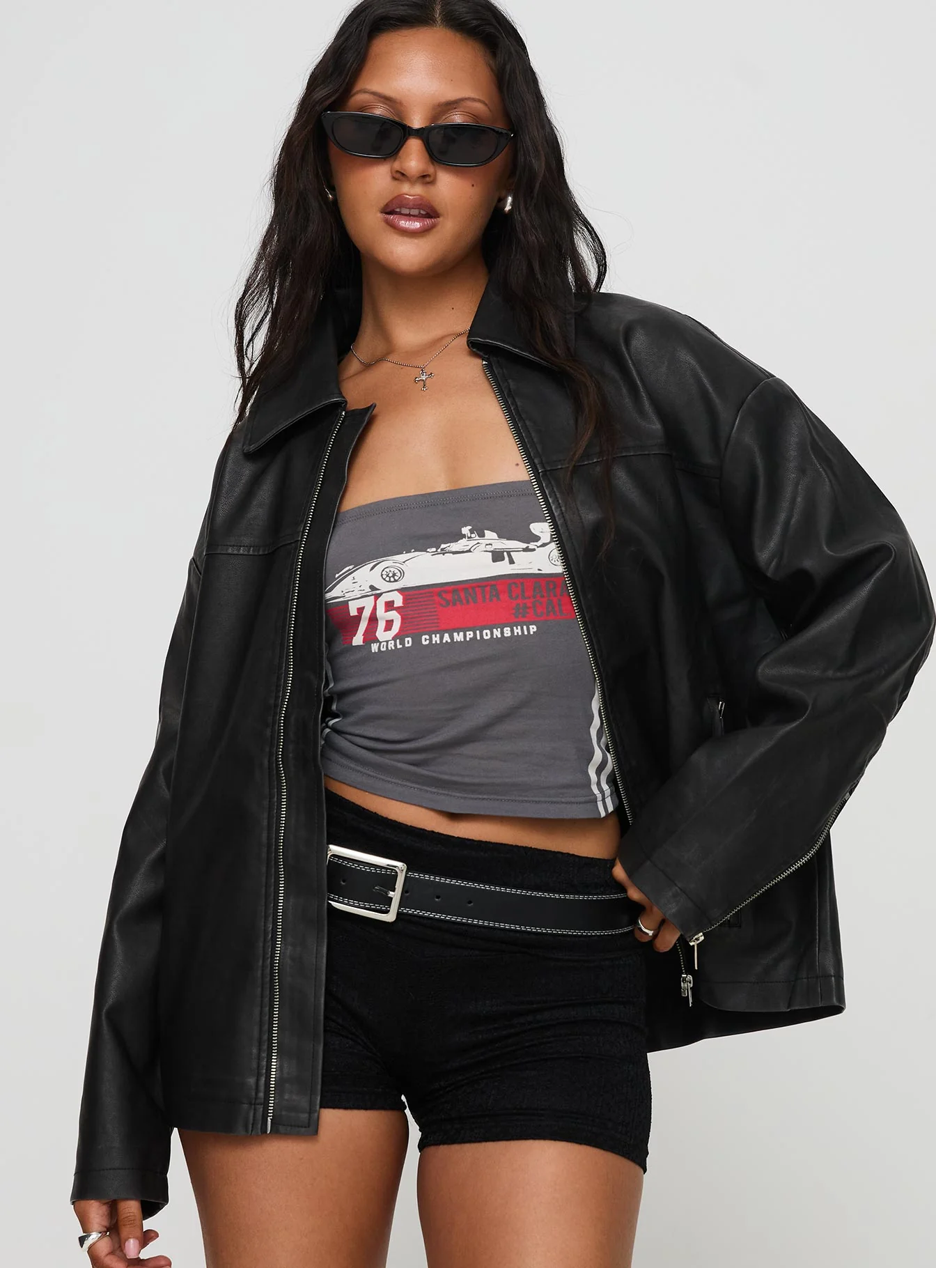 Napoleon Faux Leather Jacket Black - Image 2