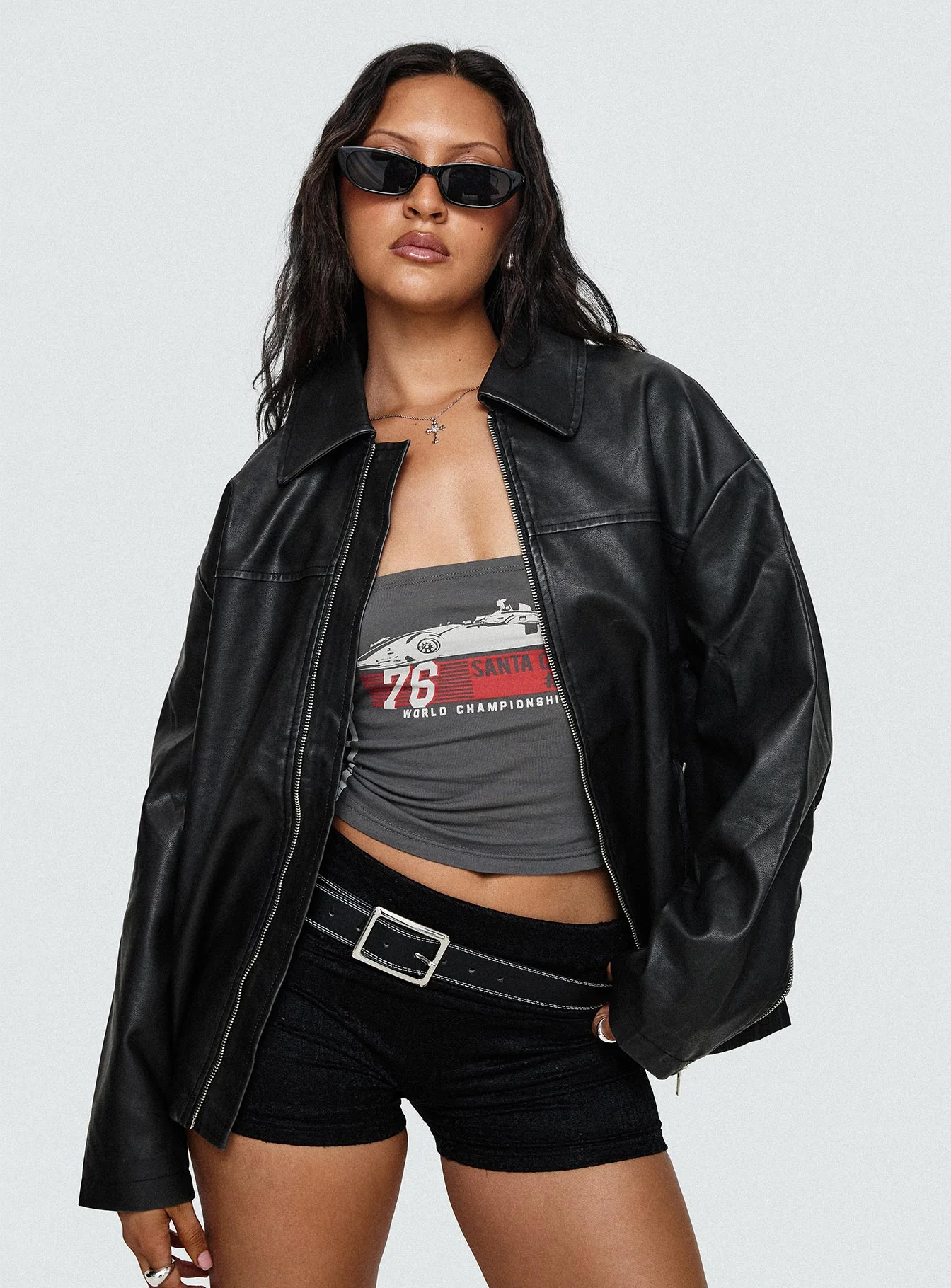 Napoleon Faux Leather Jacket Black - Image 9
