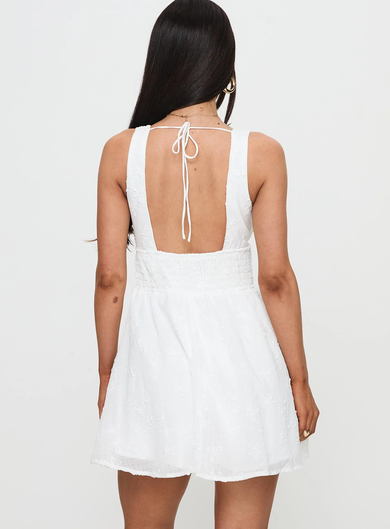 Natalyne Shirred Playsuit White - Image 5