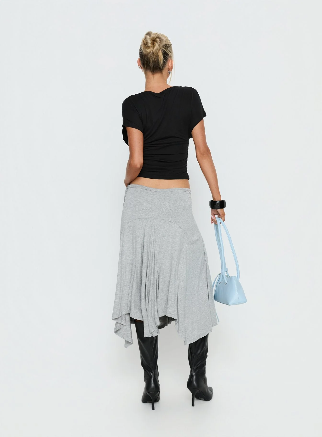 Natomi Jersey Midi Skirt Grey Marle - Image 5