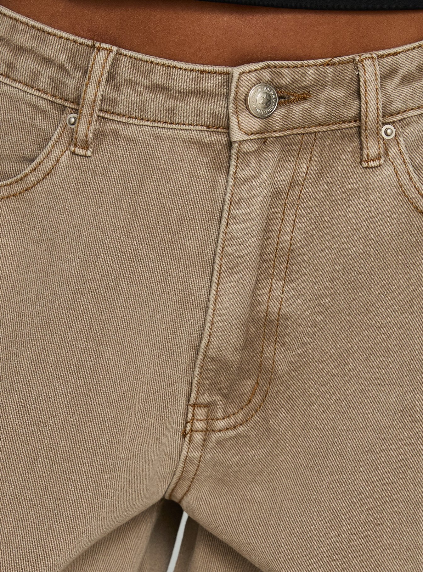 Naylor Mid Rise Wide Leg Jeans Light Brown Wash - Image 6