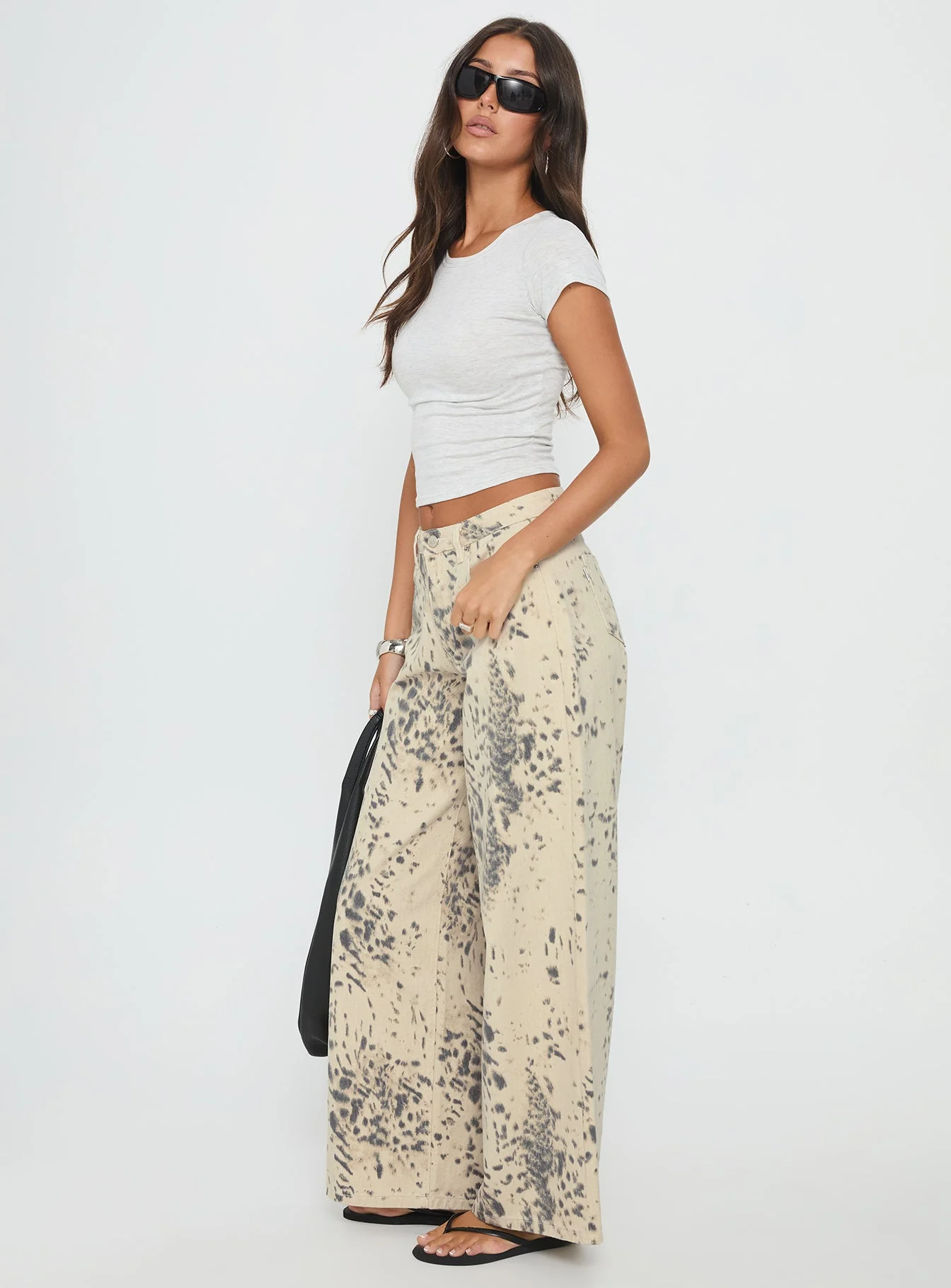 Naylor Mid Rise Wide Leg Jeans Animal Spot - Image 4