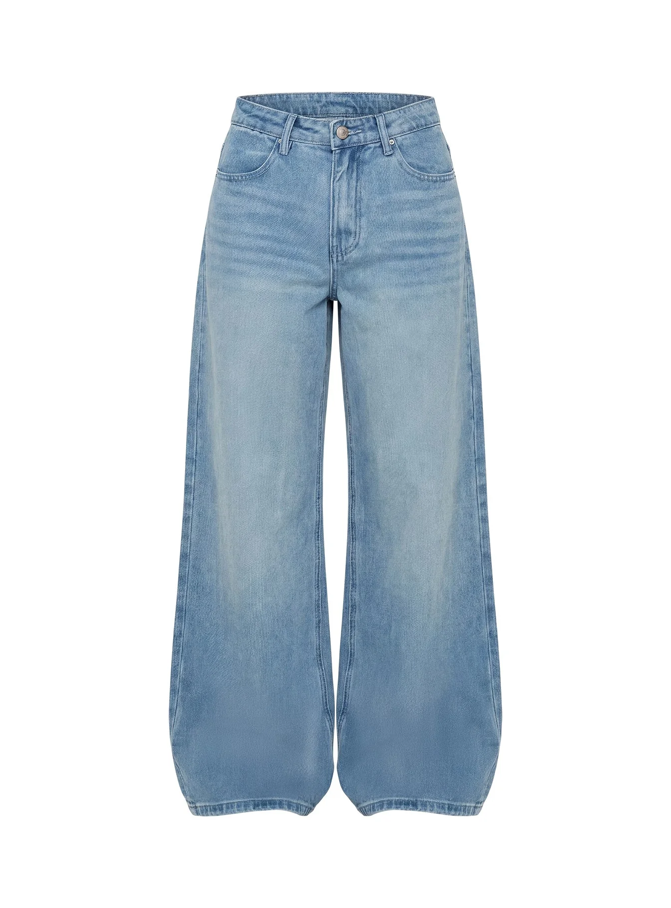 Naylor Mid Rise Wide Leg Jeans Light Blue Wash - Image 14