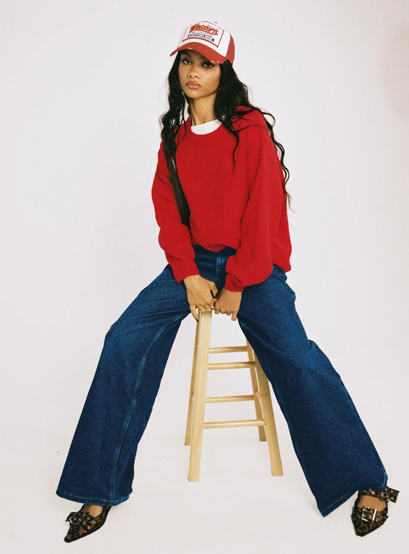 Naylor Mid Rise Wide Leg Jeans Mid Blue Denim Petite - Image 10