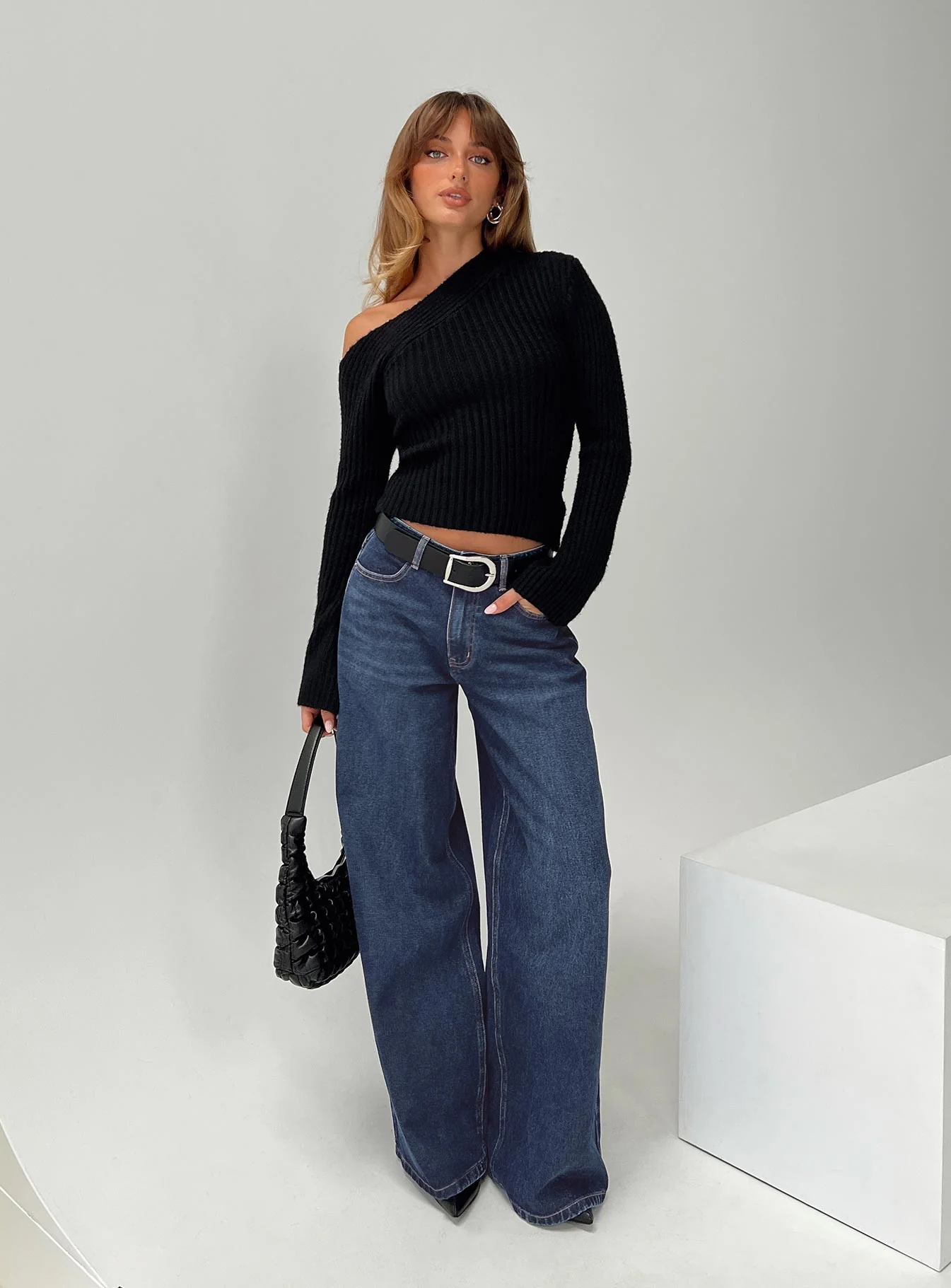 Naylor Mid Rise Wide Leg Jeans Mid Blue Denim Tall - Image 12