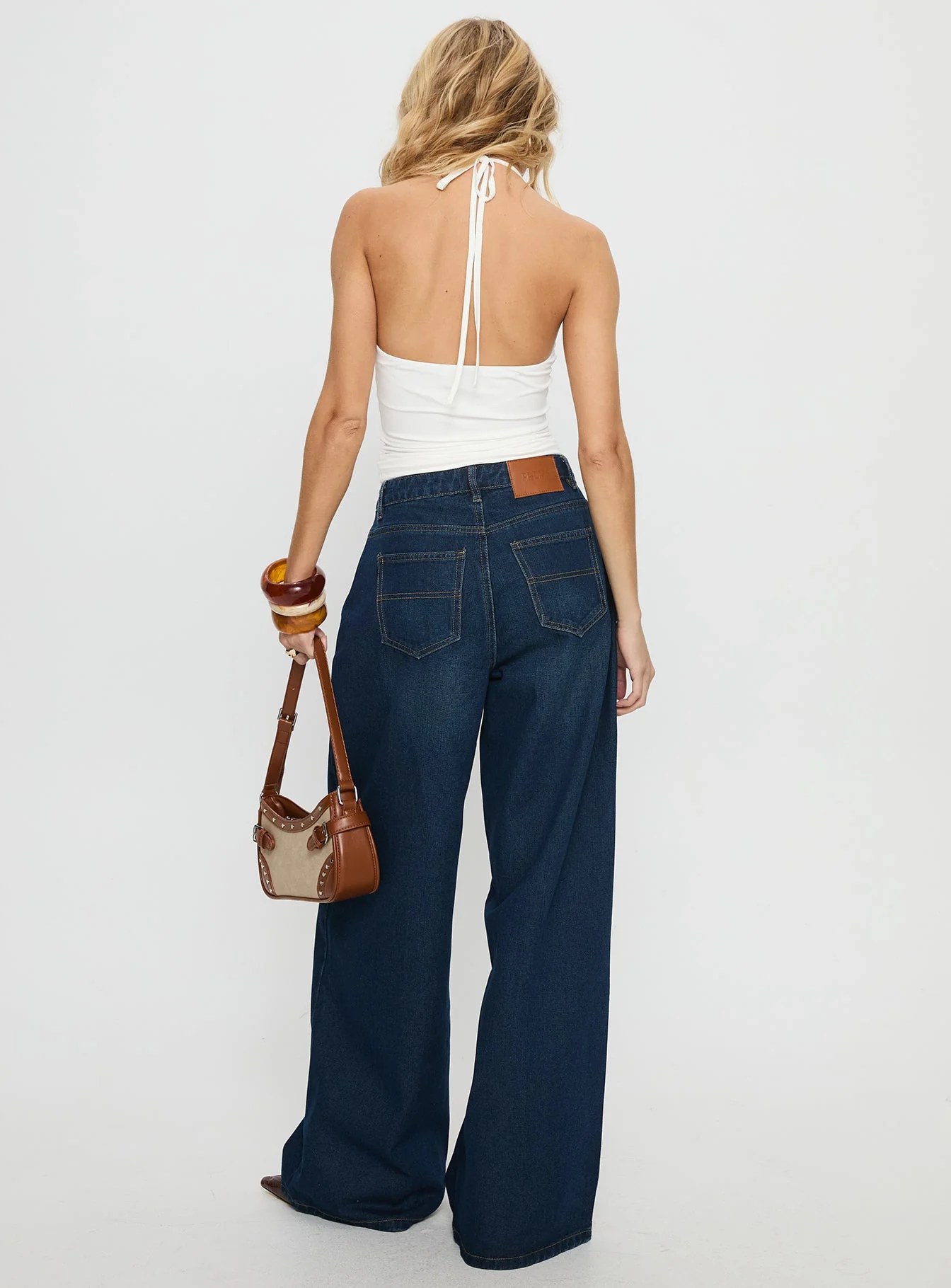 Naylor Mid Rise Wide Leg Jeans Mid Blue Denim Tall - Image 5